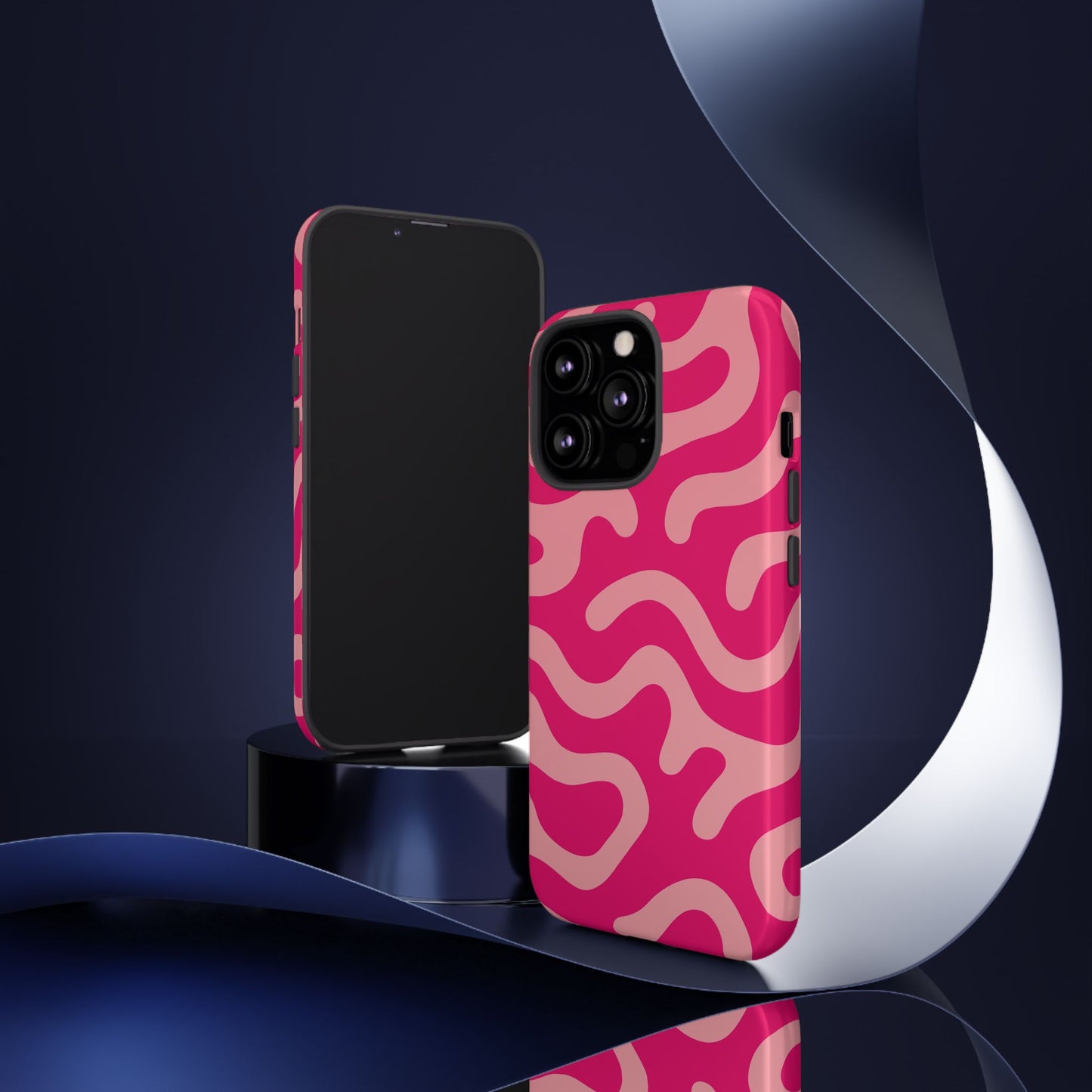 pink squiggle tough phone case