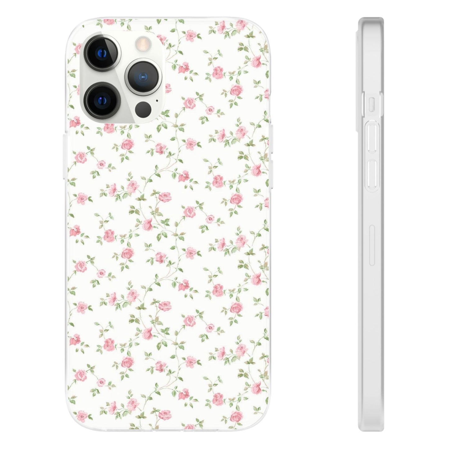 spring pink floral flexi phone case