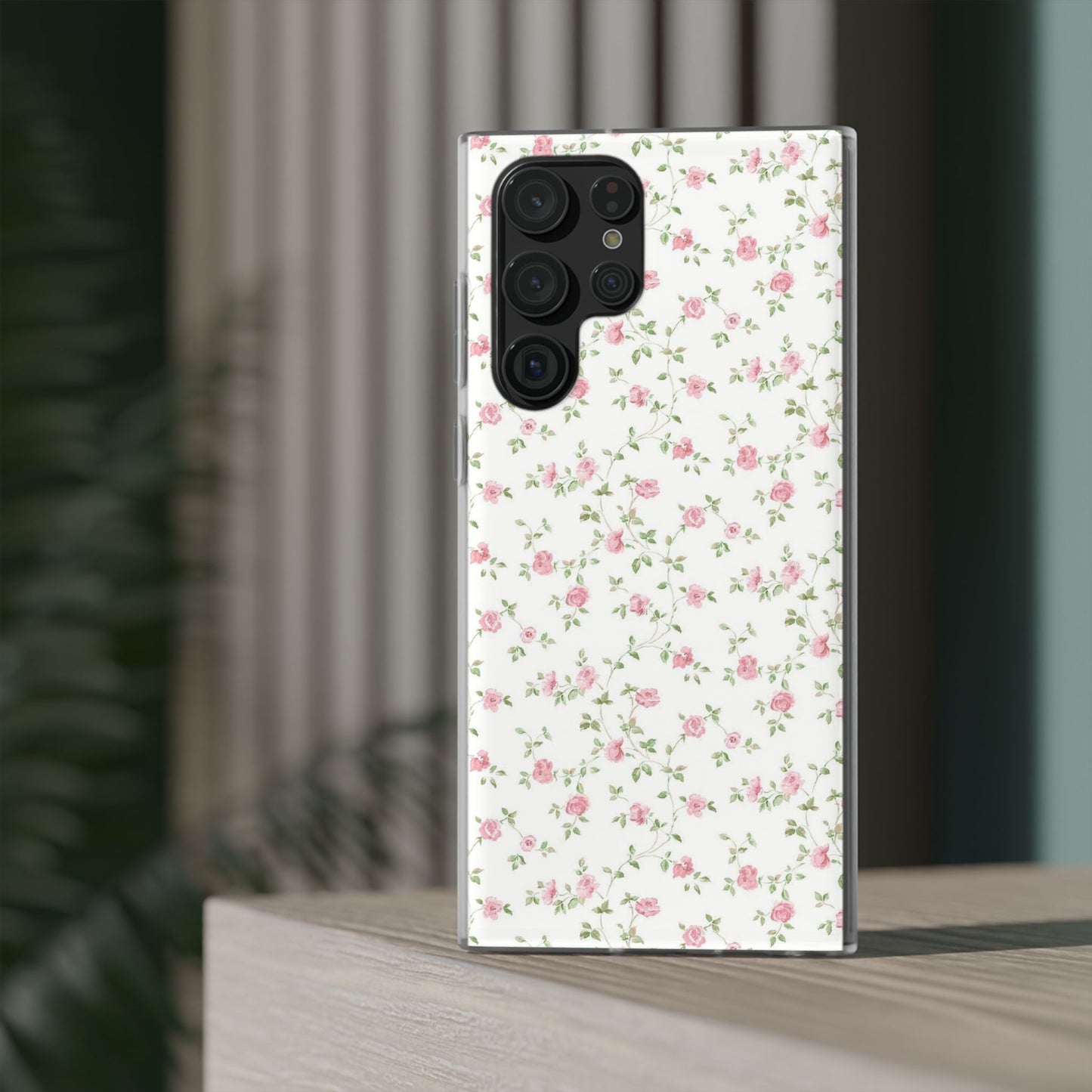 spring pink floral flexi phone case