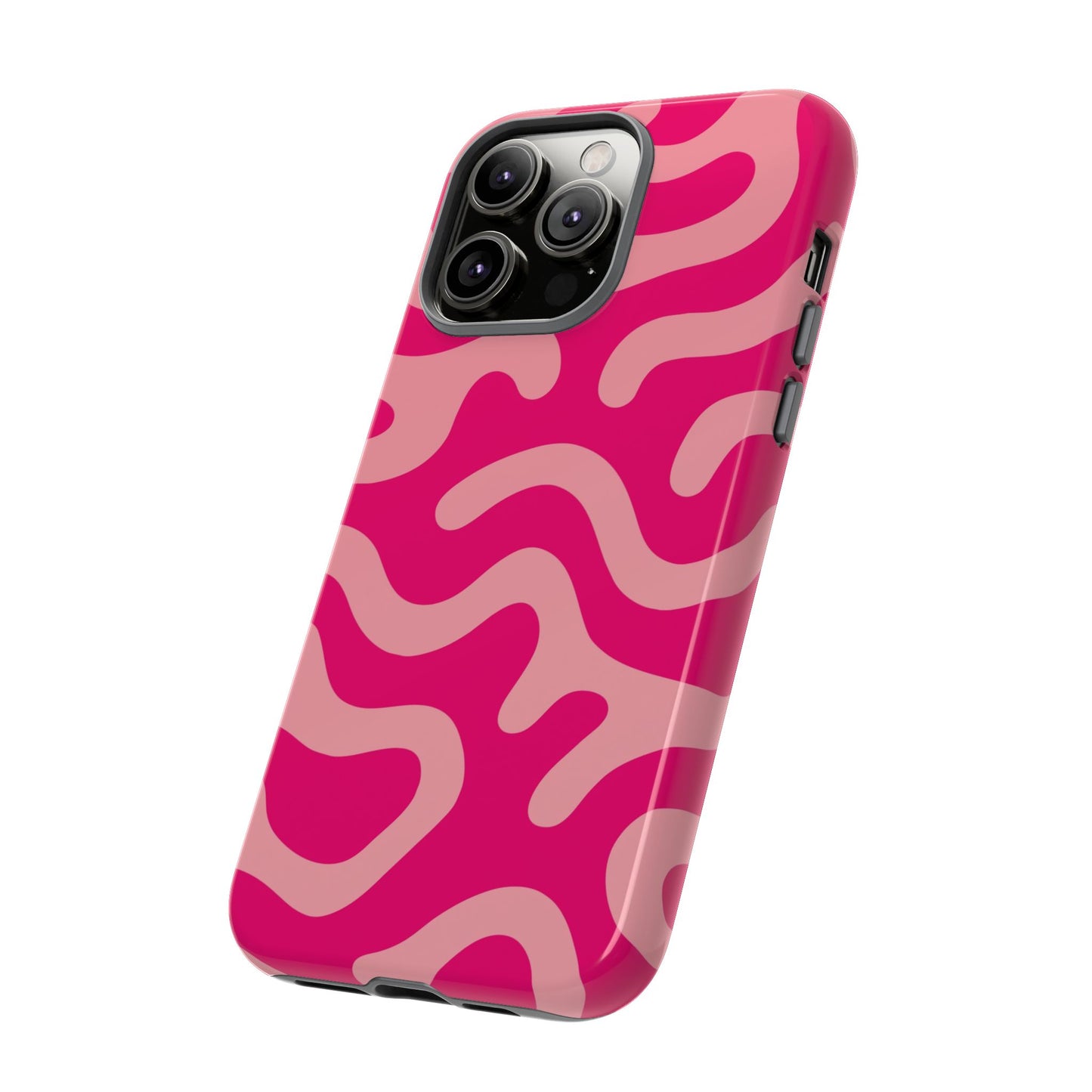 pink squiggle tough phone case