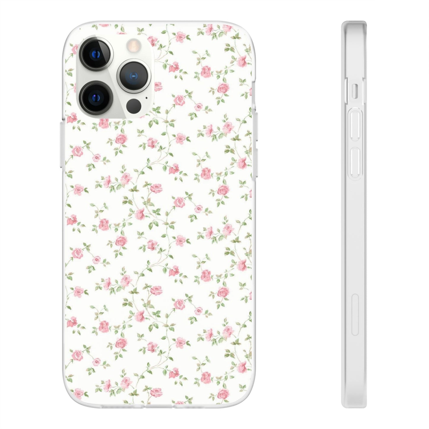 spring pink floral flexi phone case