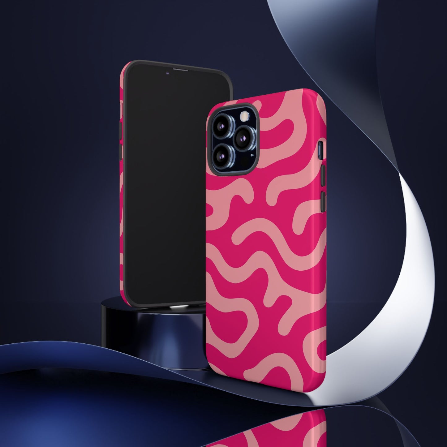 pink squiggle tough phone case