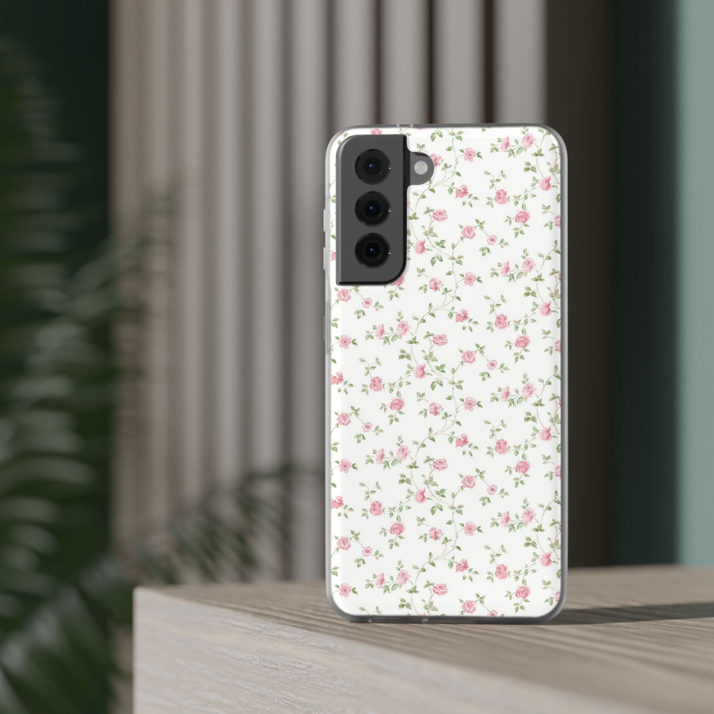 spring pink floral flexi phone case