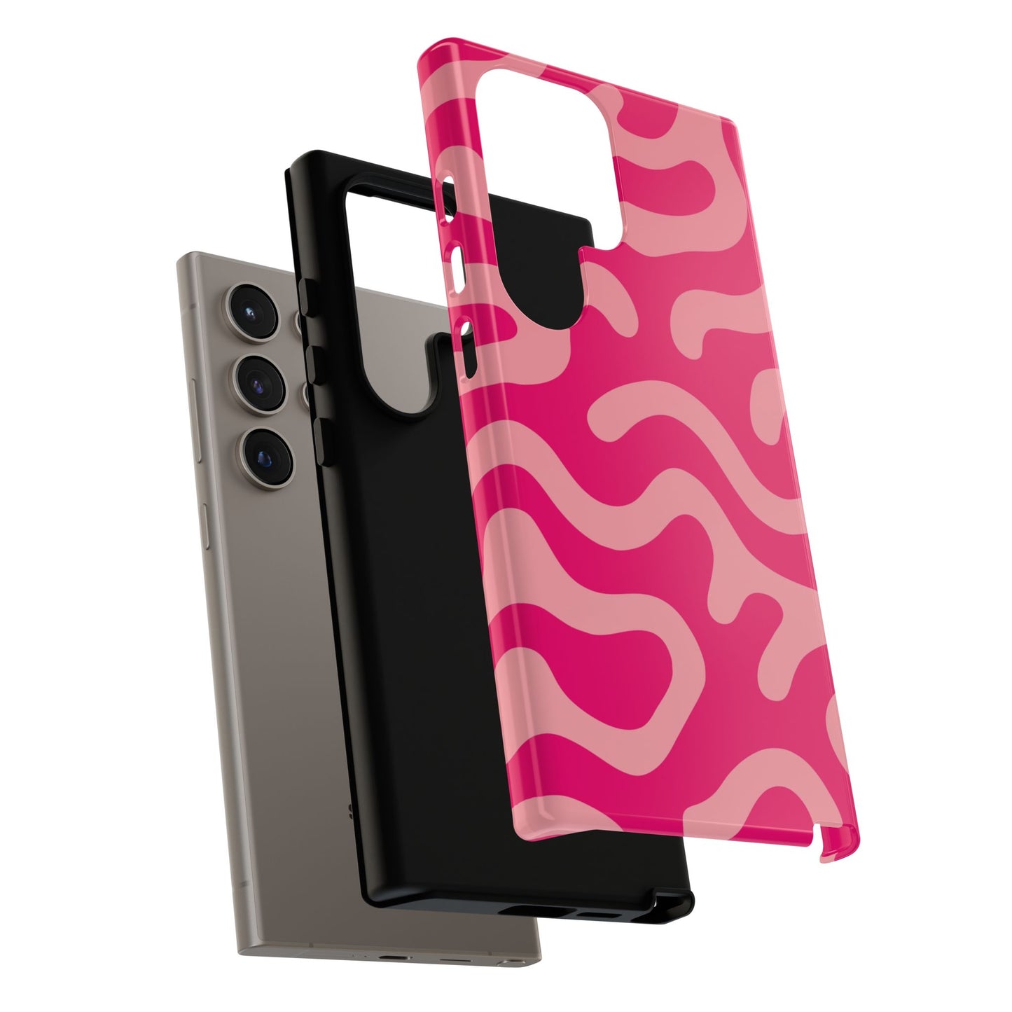pink squiggle tough phone case