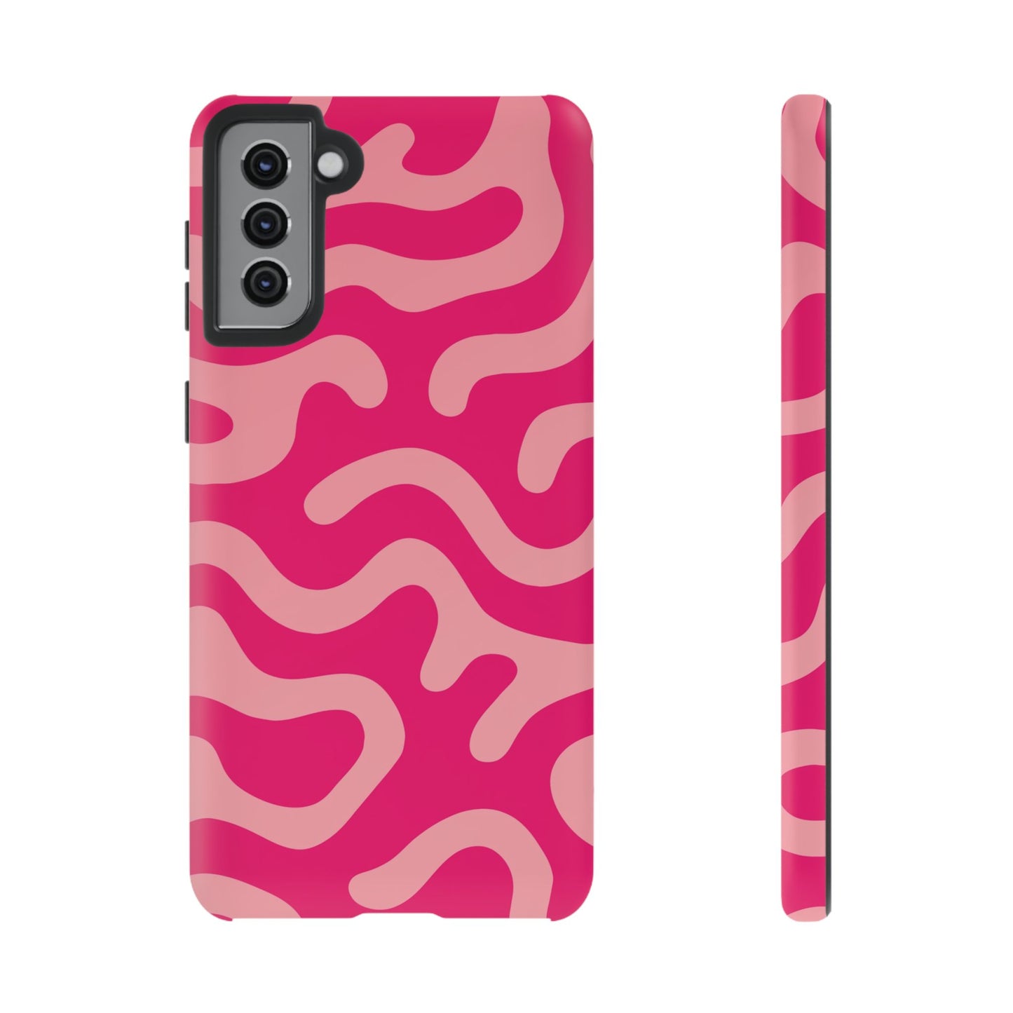 pink squiggle tough phone case