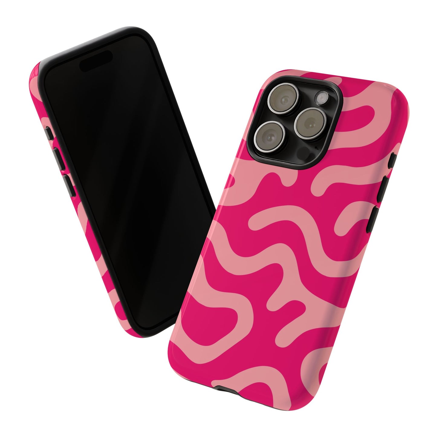 pink squiggle tough phone case