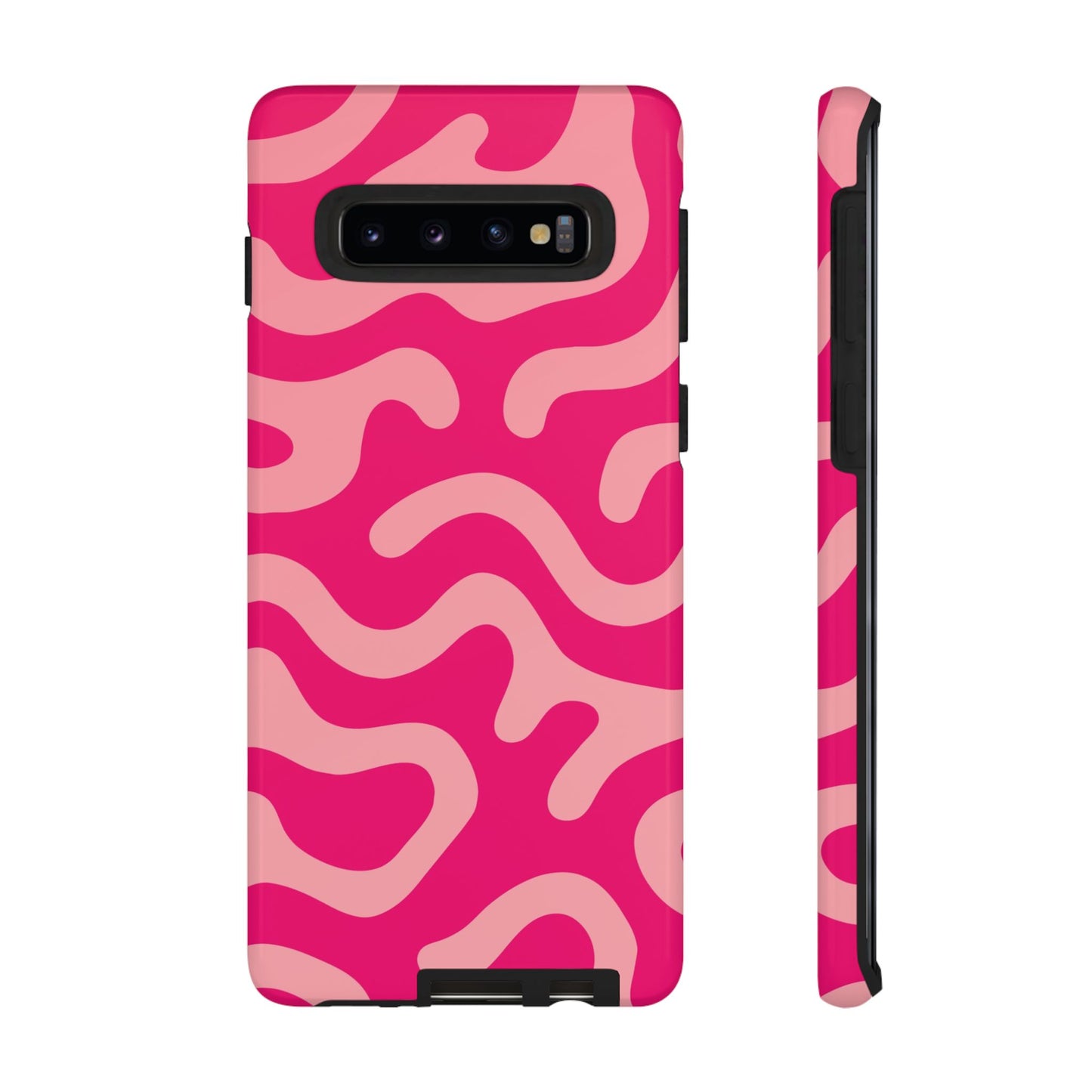 pink squiggle tough phone case