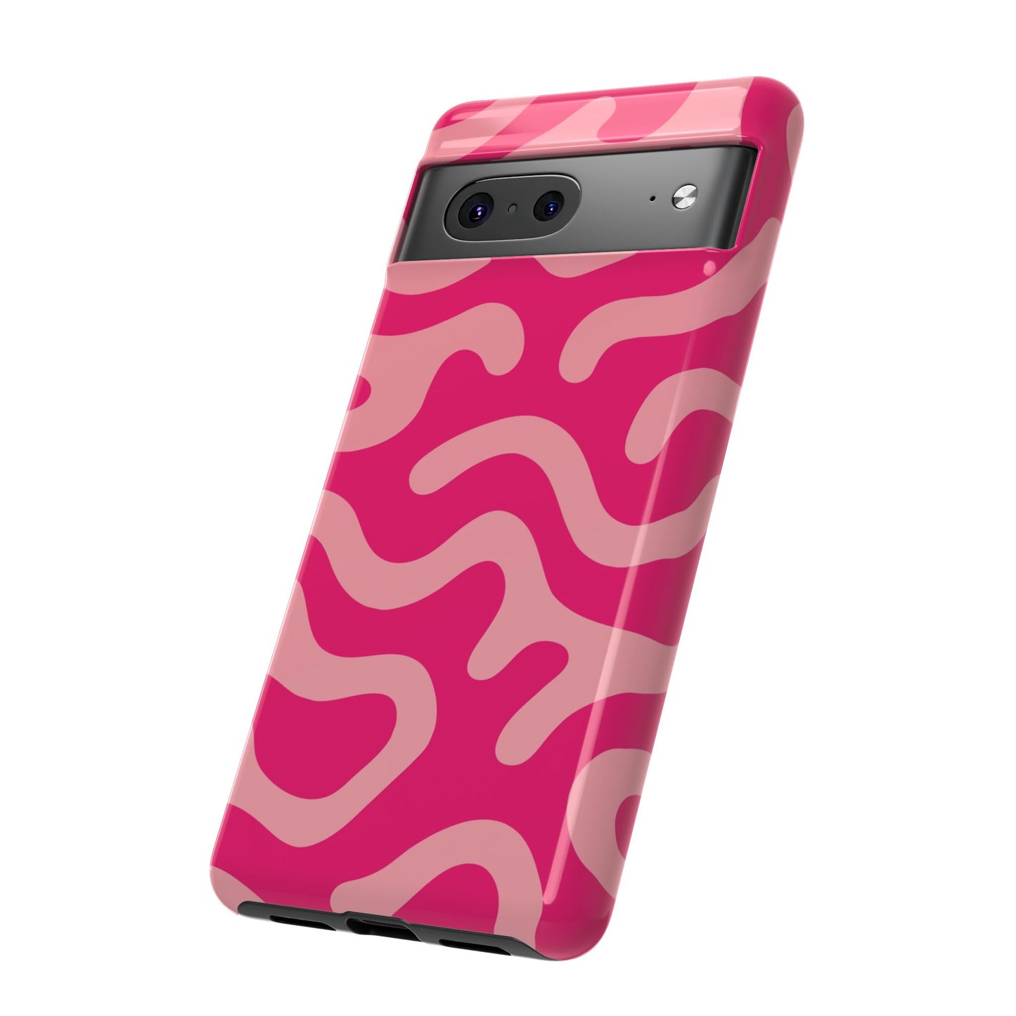 pink squiggle tough phone case