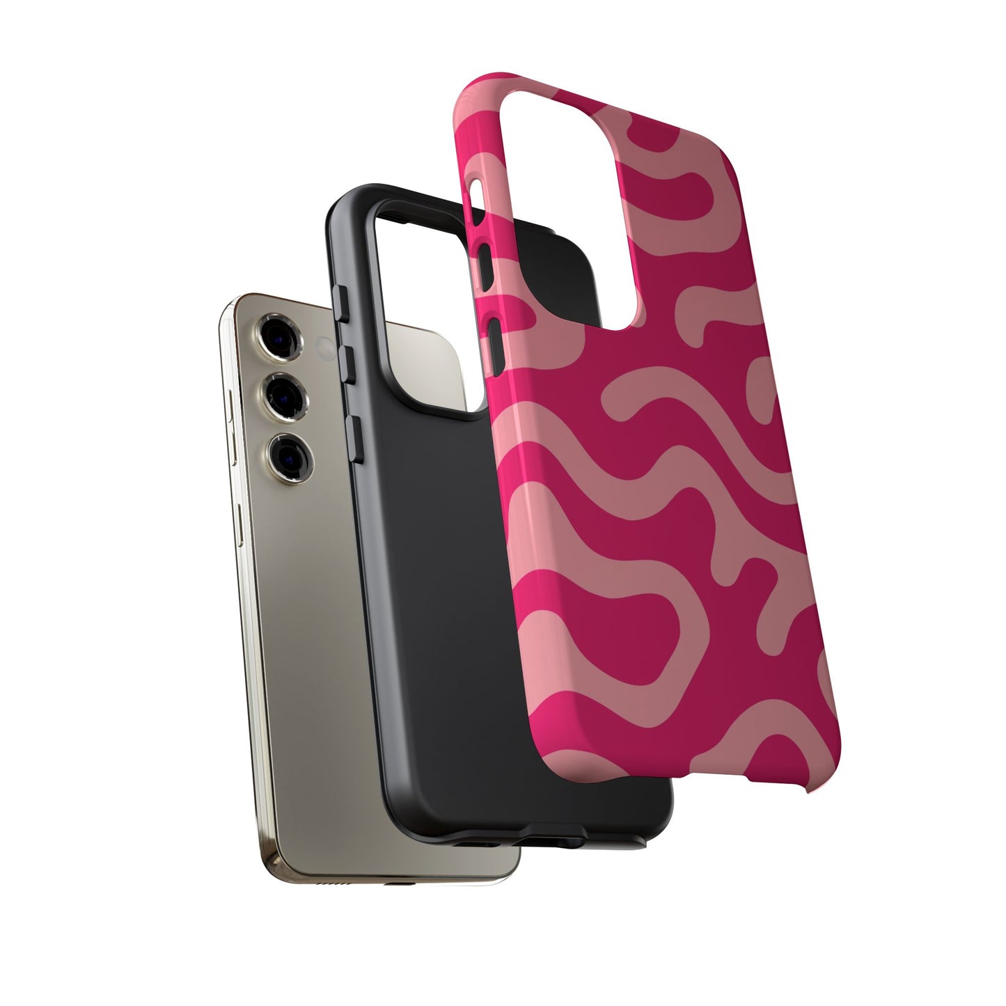 pink squiggle tough phone case