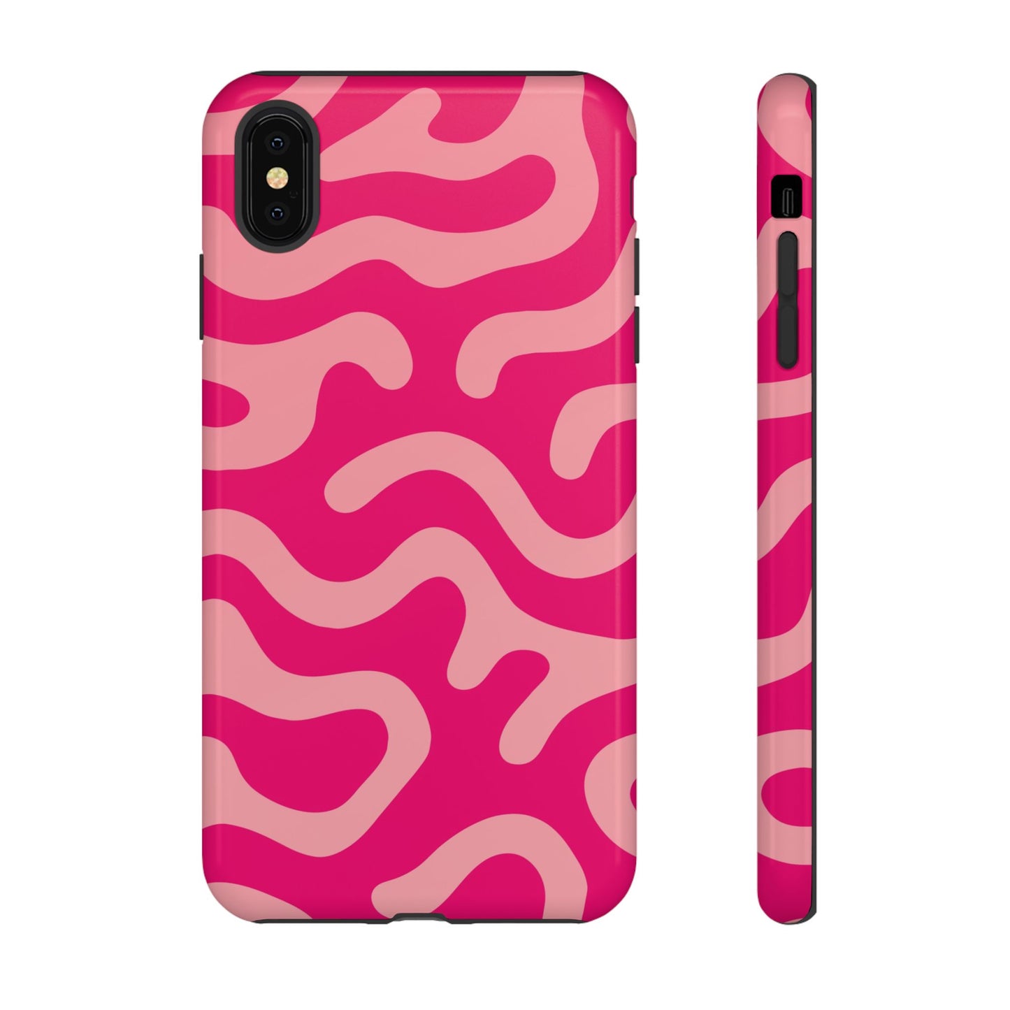 pink squiggle tough phone case