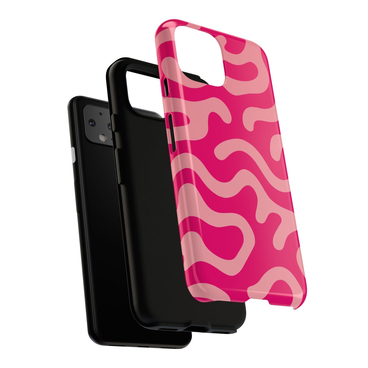pink squiggle tough phone case