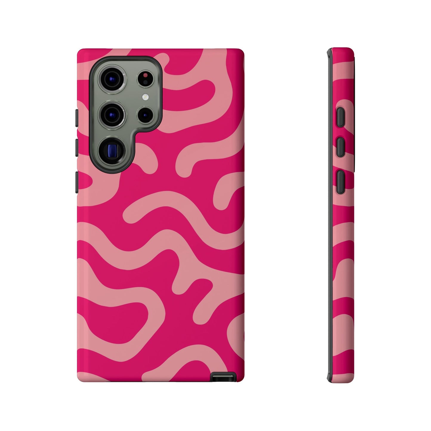 pink squiggle tough phone case
