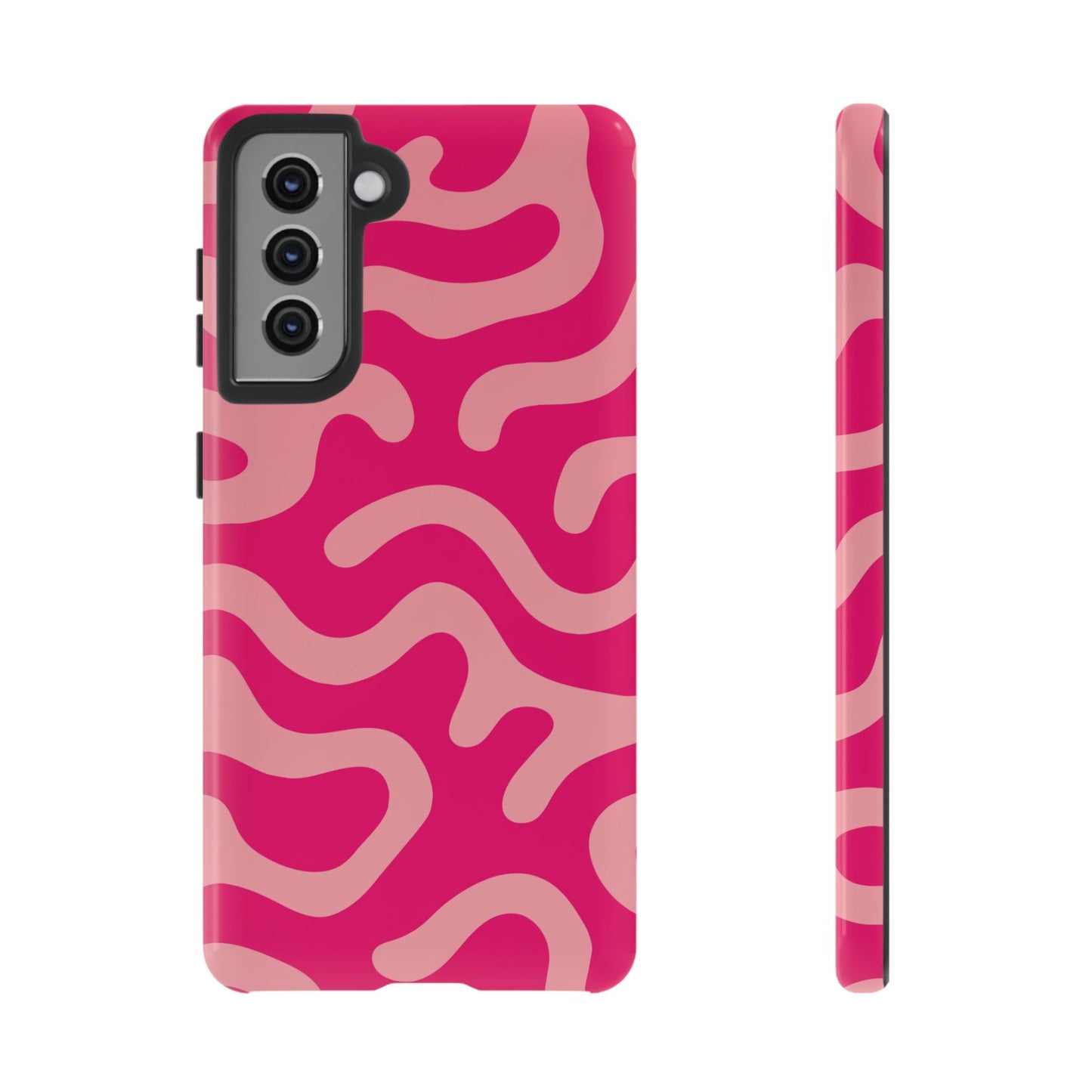 pink squiggle tough phone case