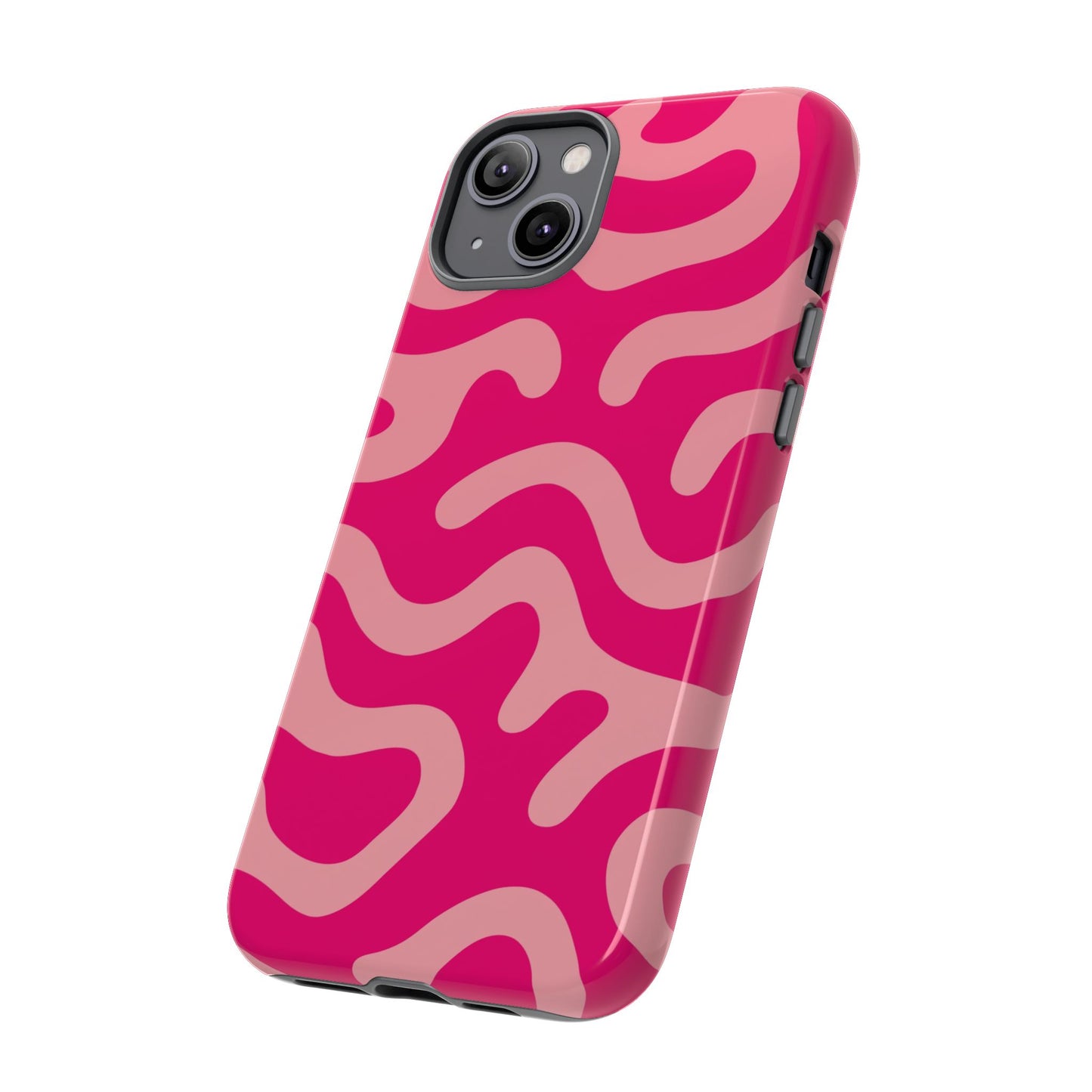 pink squiggle tough phone case