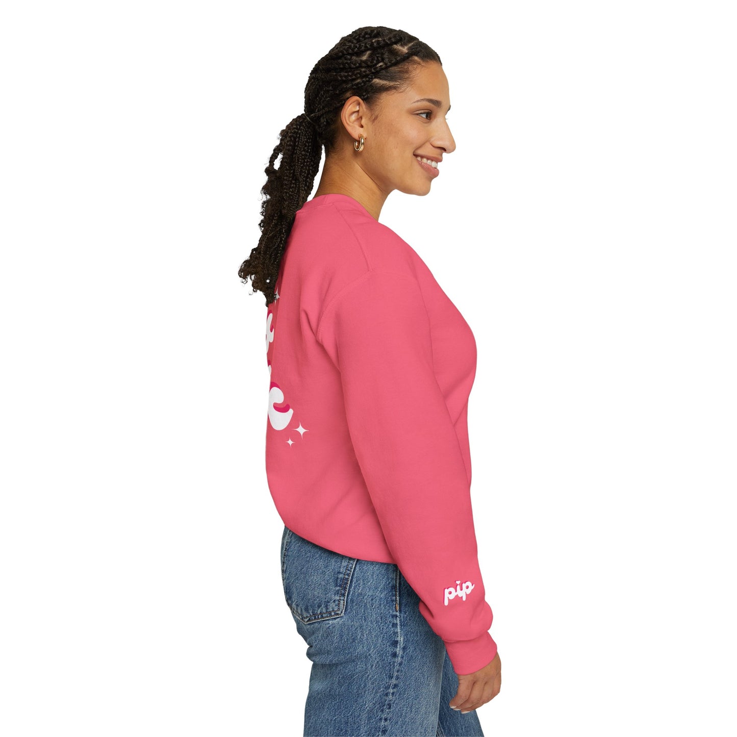 pretty in pink retro sparkle oversized sweatshirt