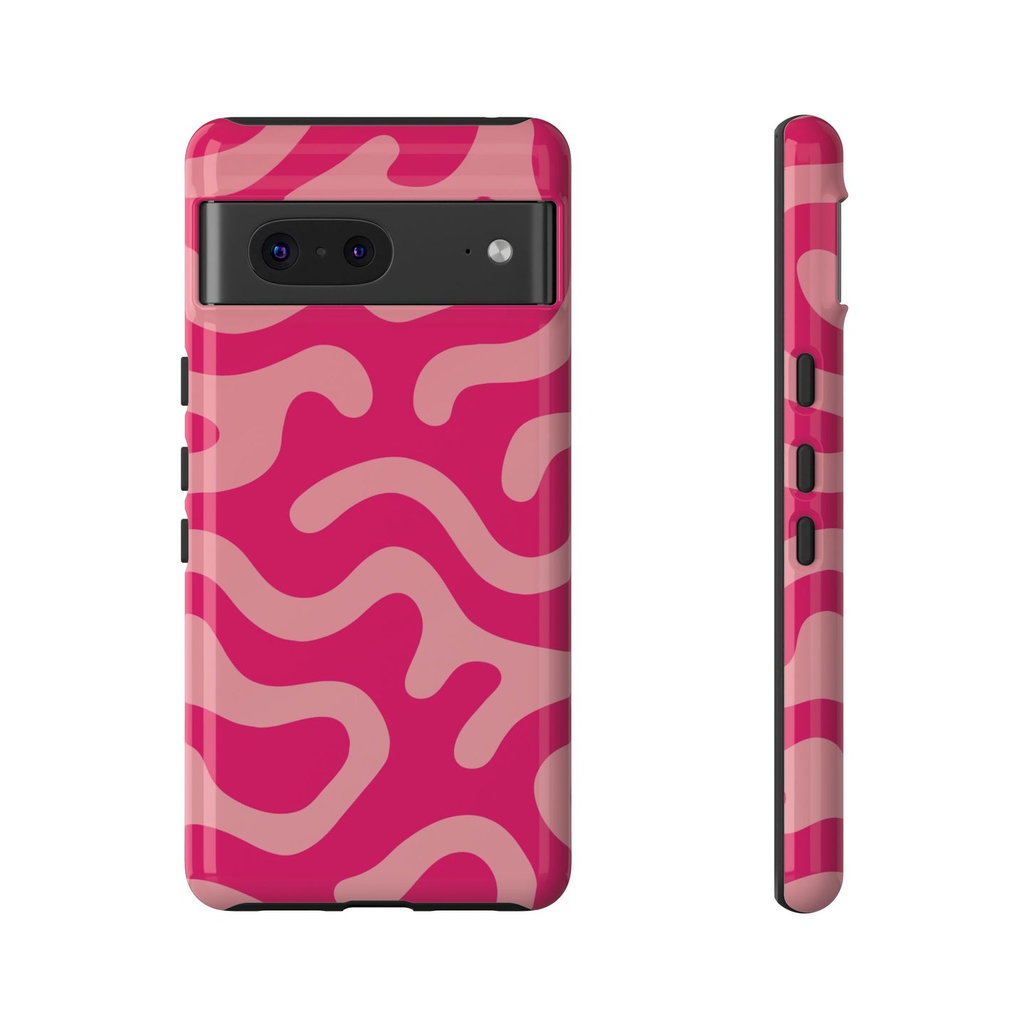 pink squiggle tough phone case