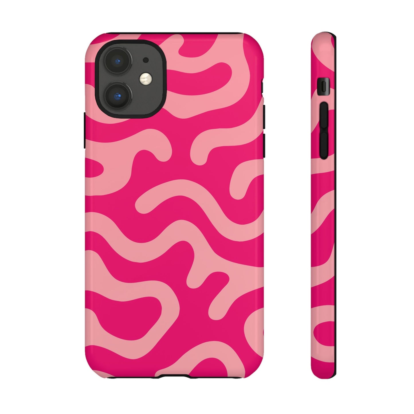 pink squiggle tough phone case