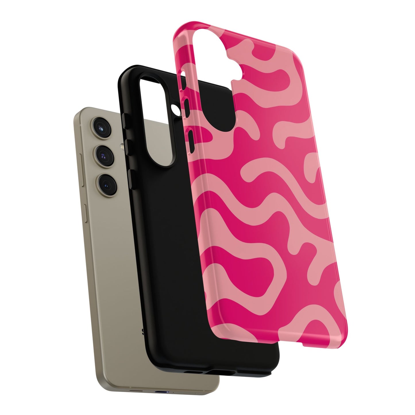 pink squiggle tough phone case