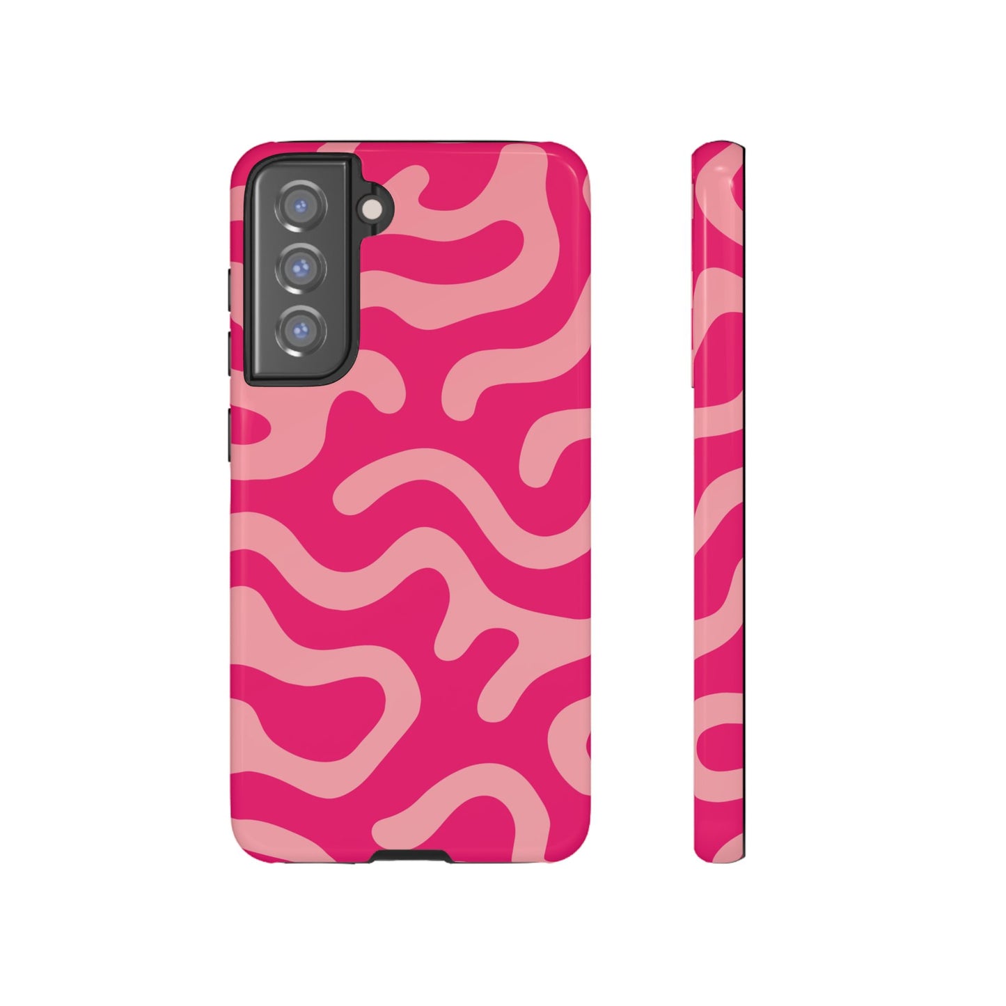 pink squiggle tough phone case