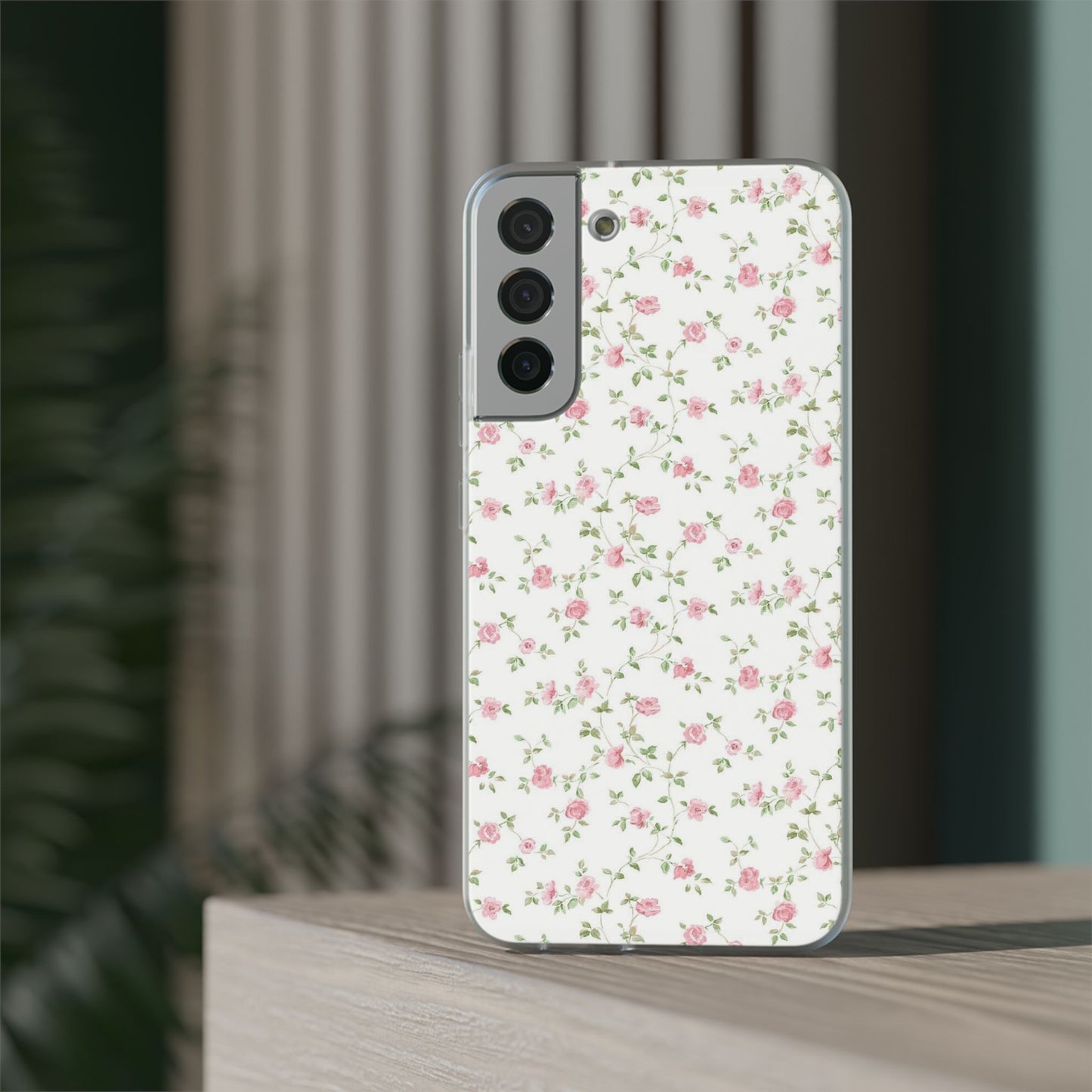 spring pink floral flexi phone case