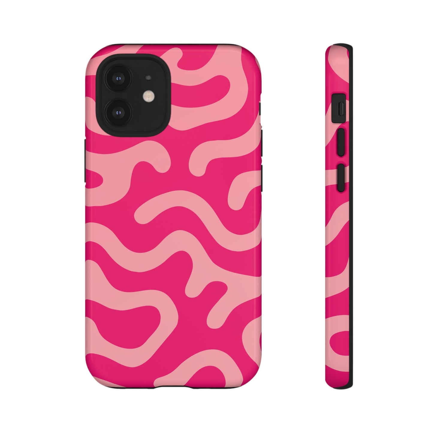 pink squiggle tough phone case