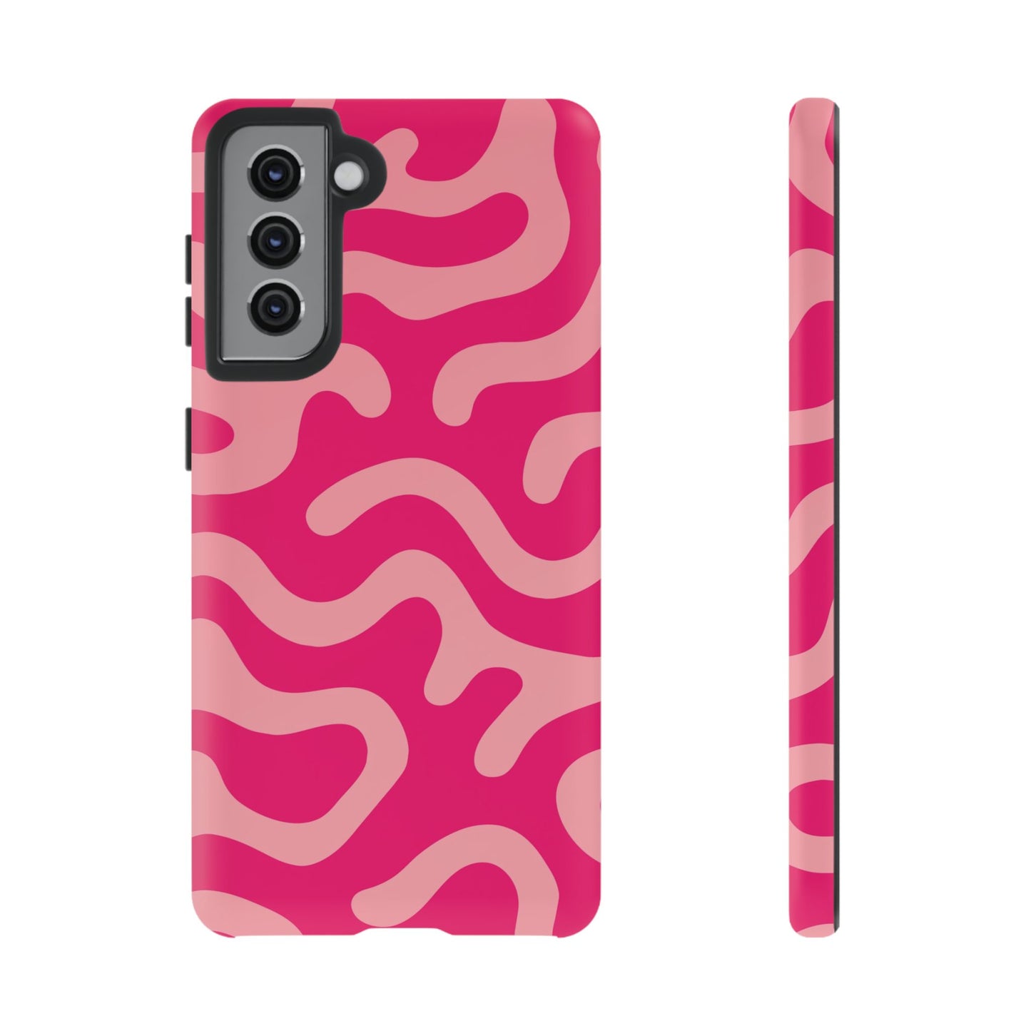 pink squiggle tough phone case