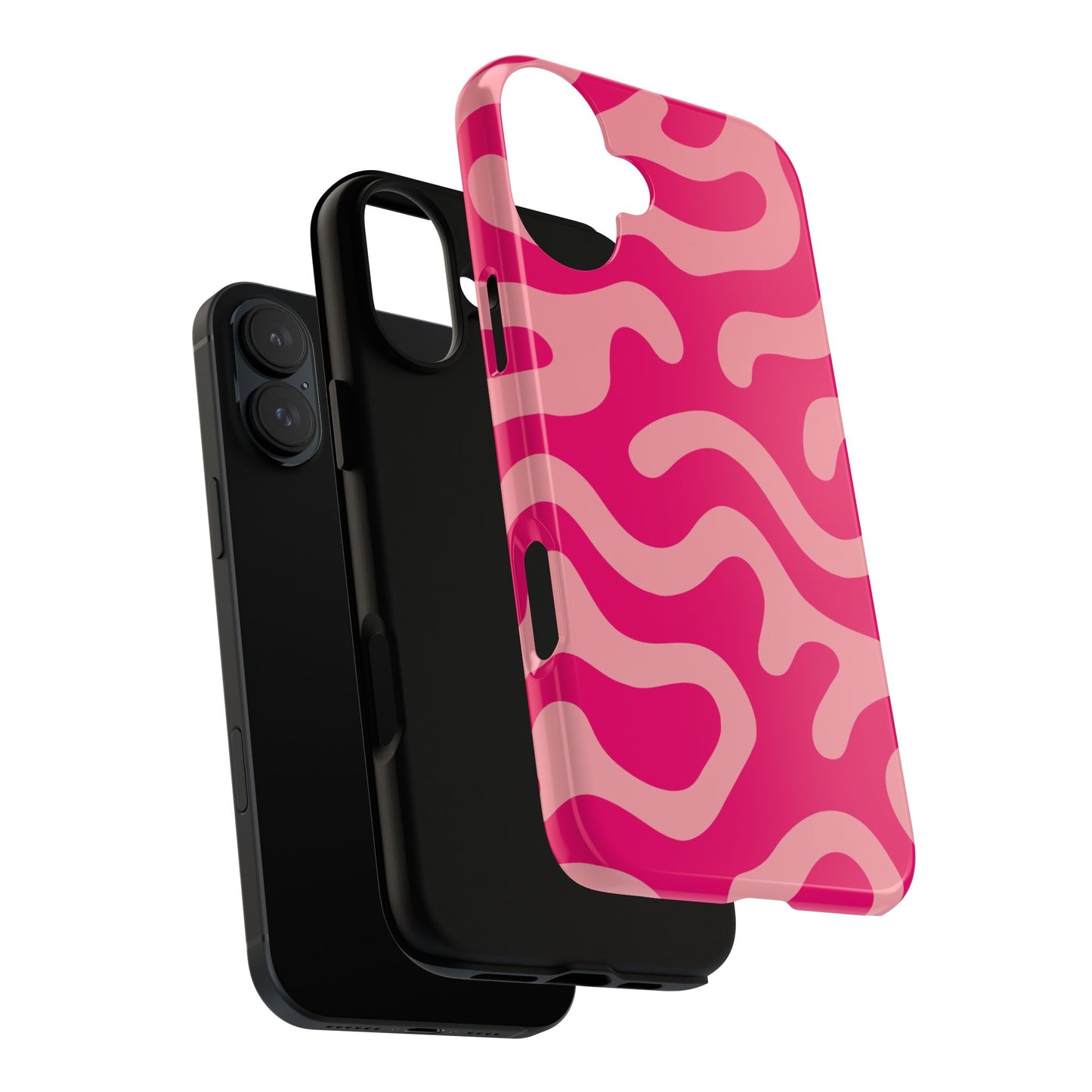 pink squiggle tough phone case