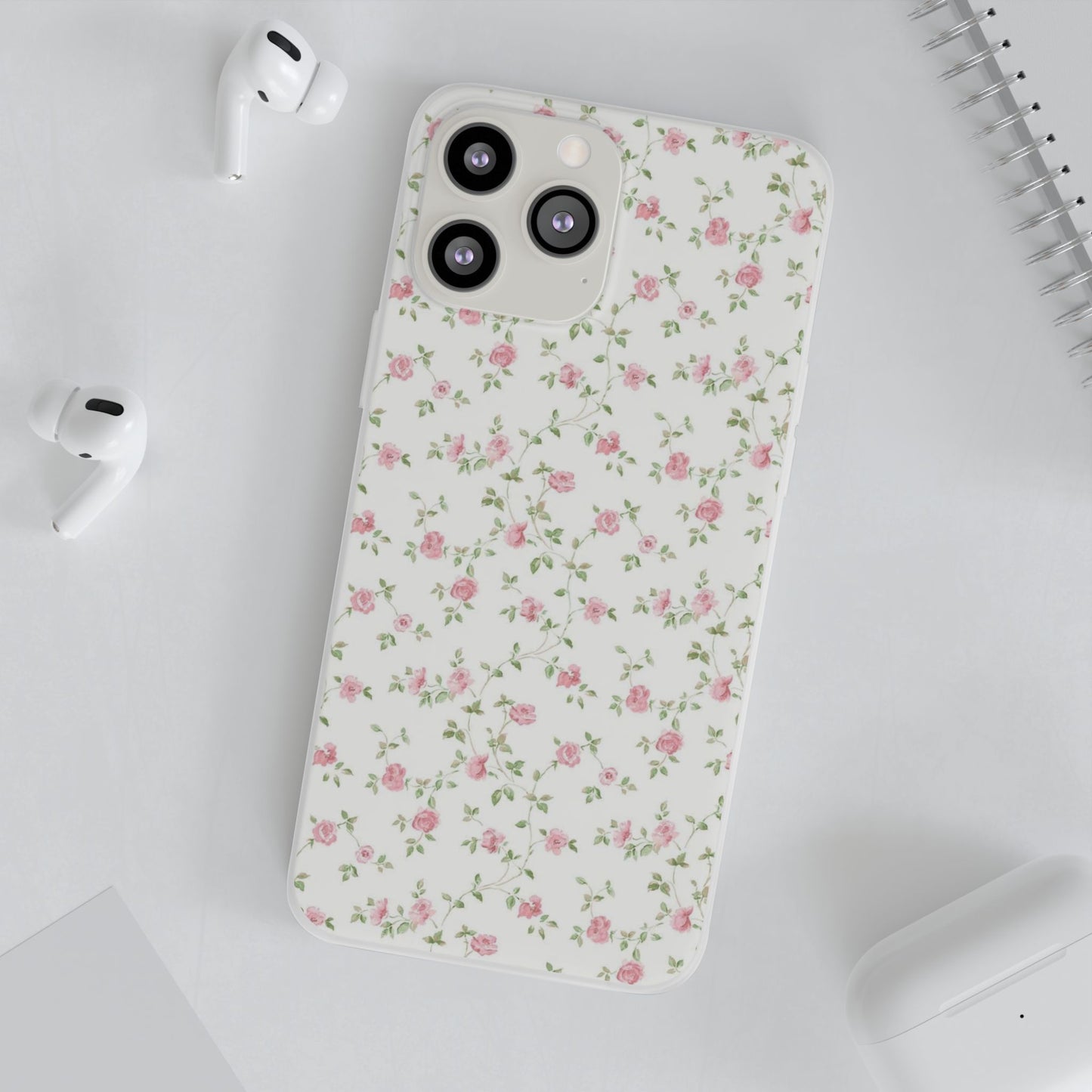 spring pink floral flexi phone case