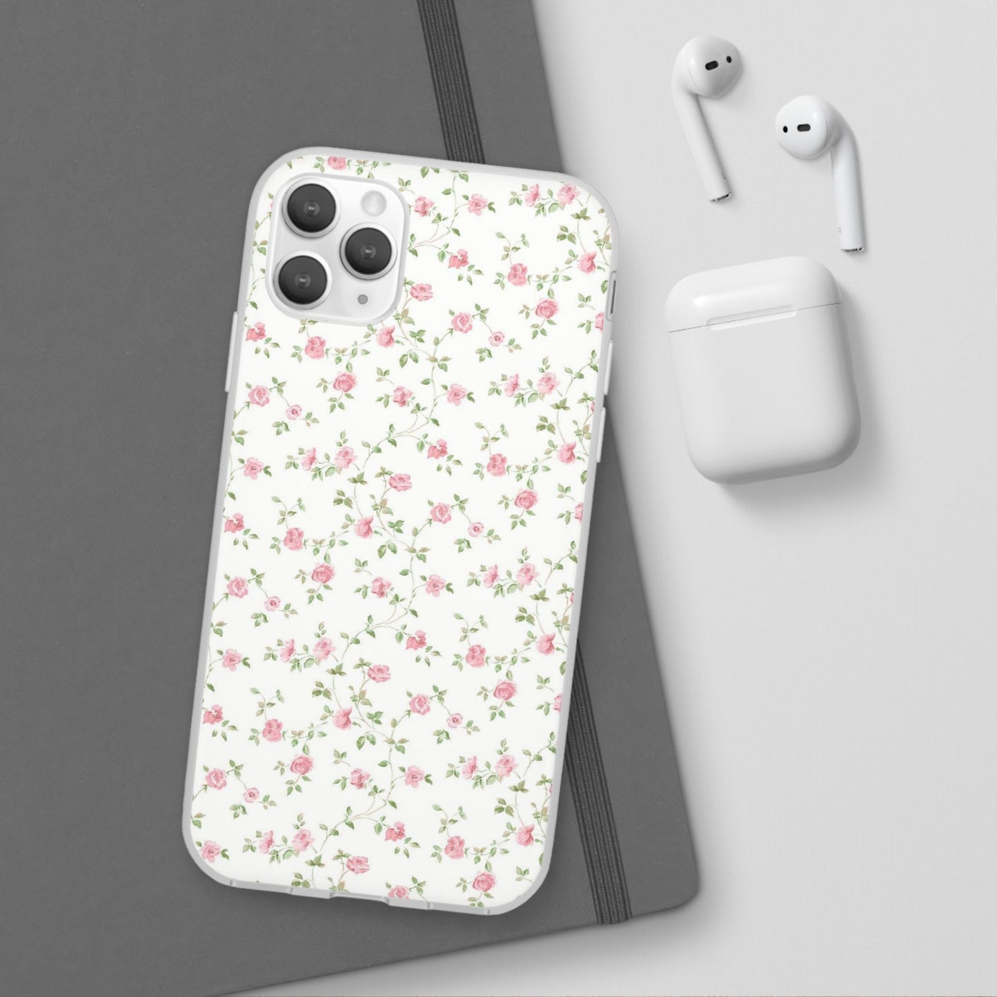 spring pink floral flexi phone case