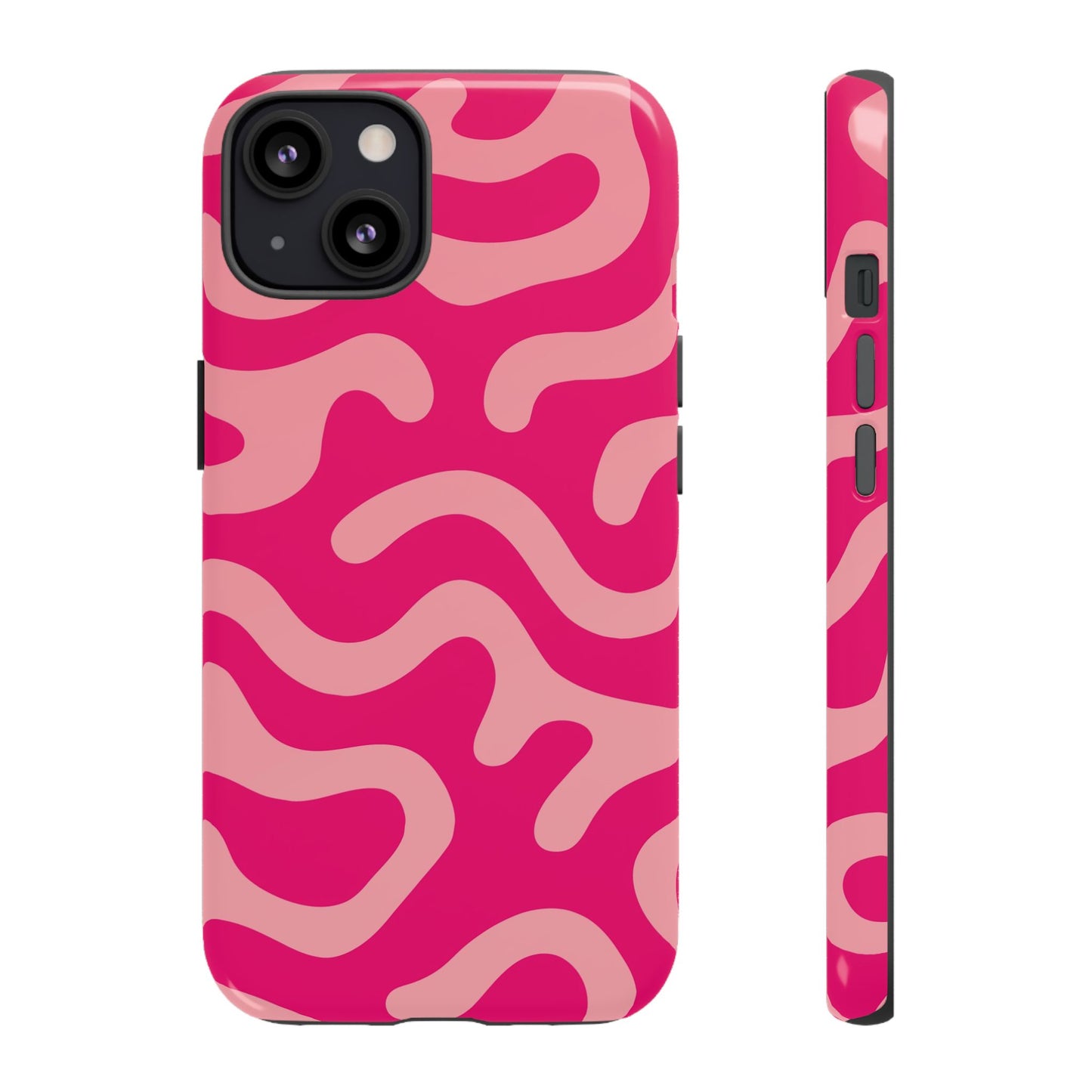 pink squiggle tough phone case