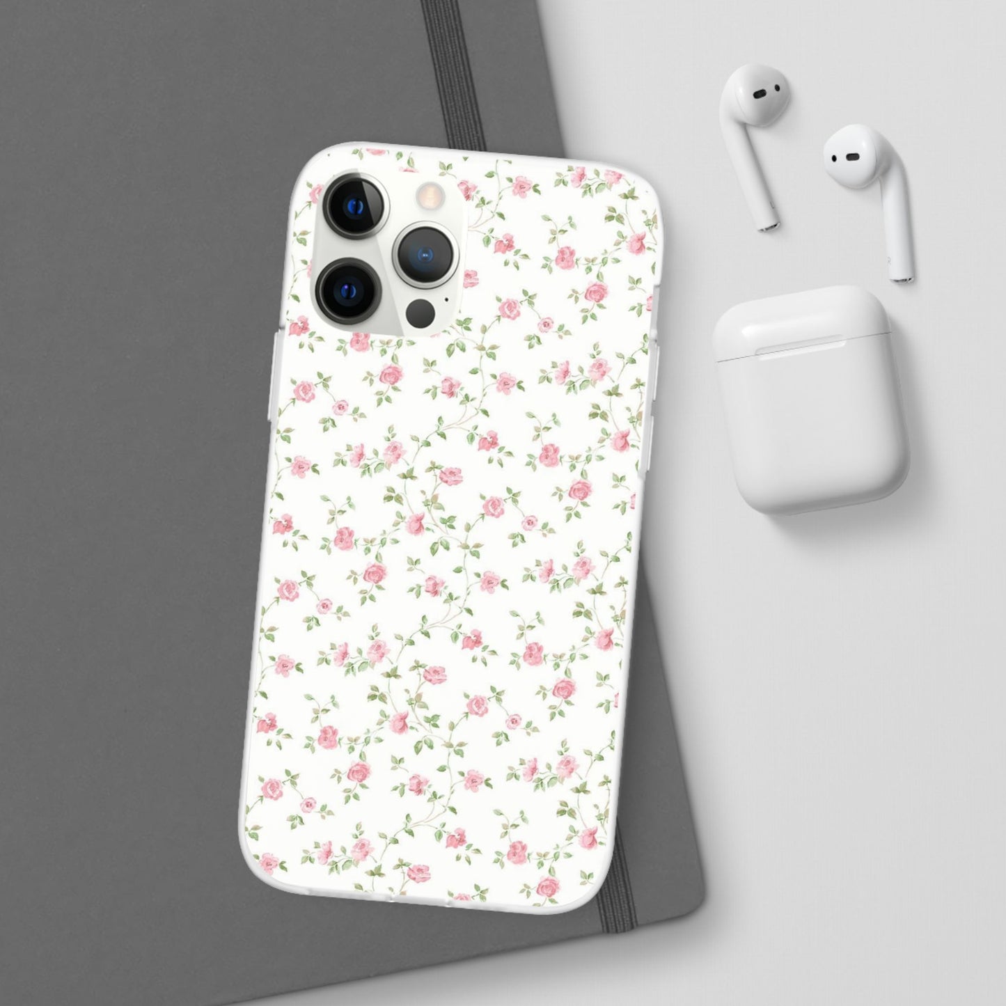 spring pink floral flexi phone case