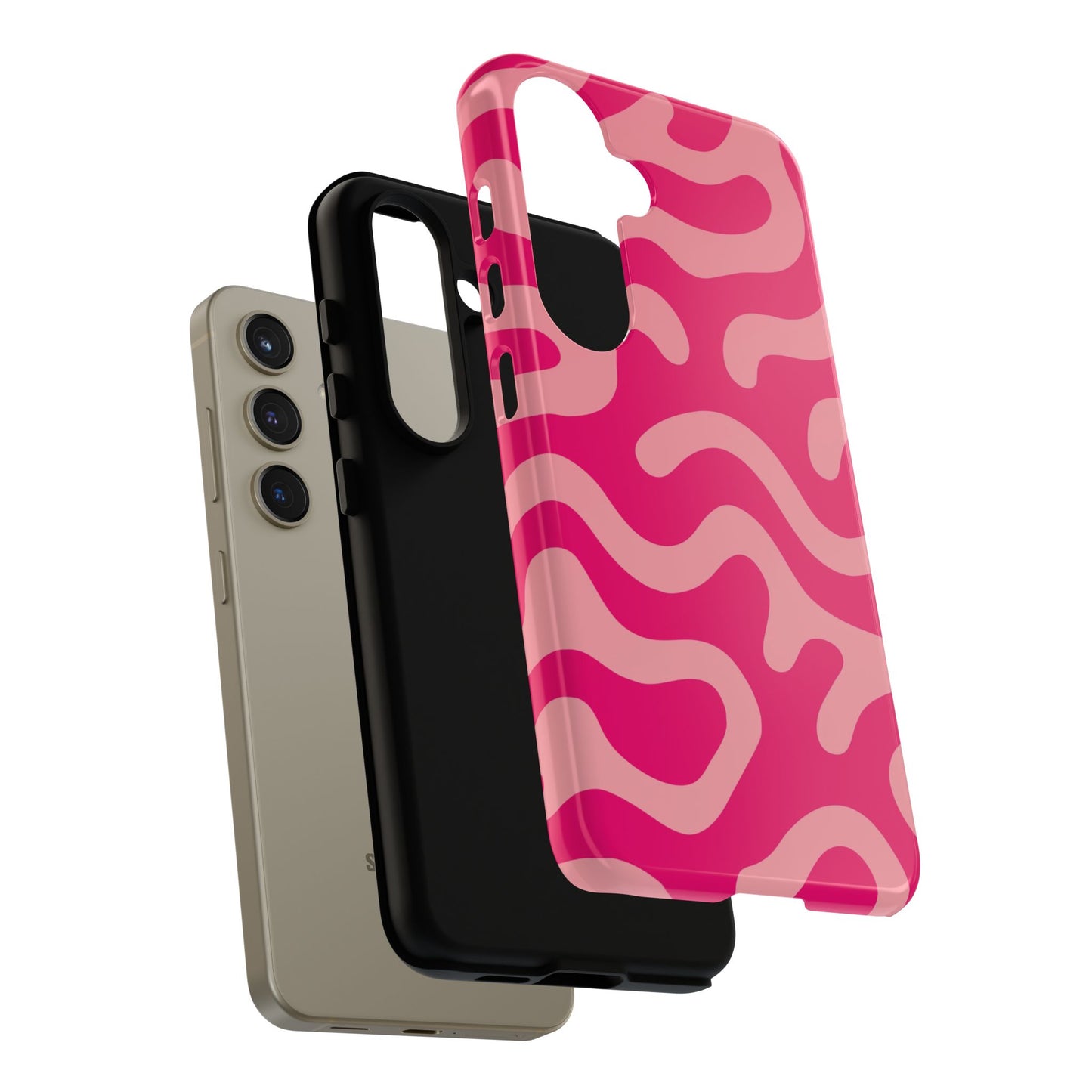 pink squiggle tough phone case
