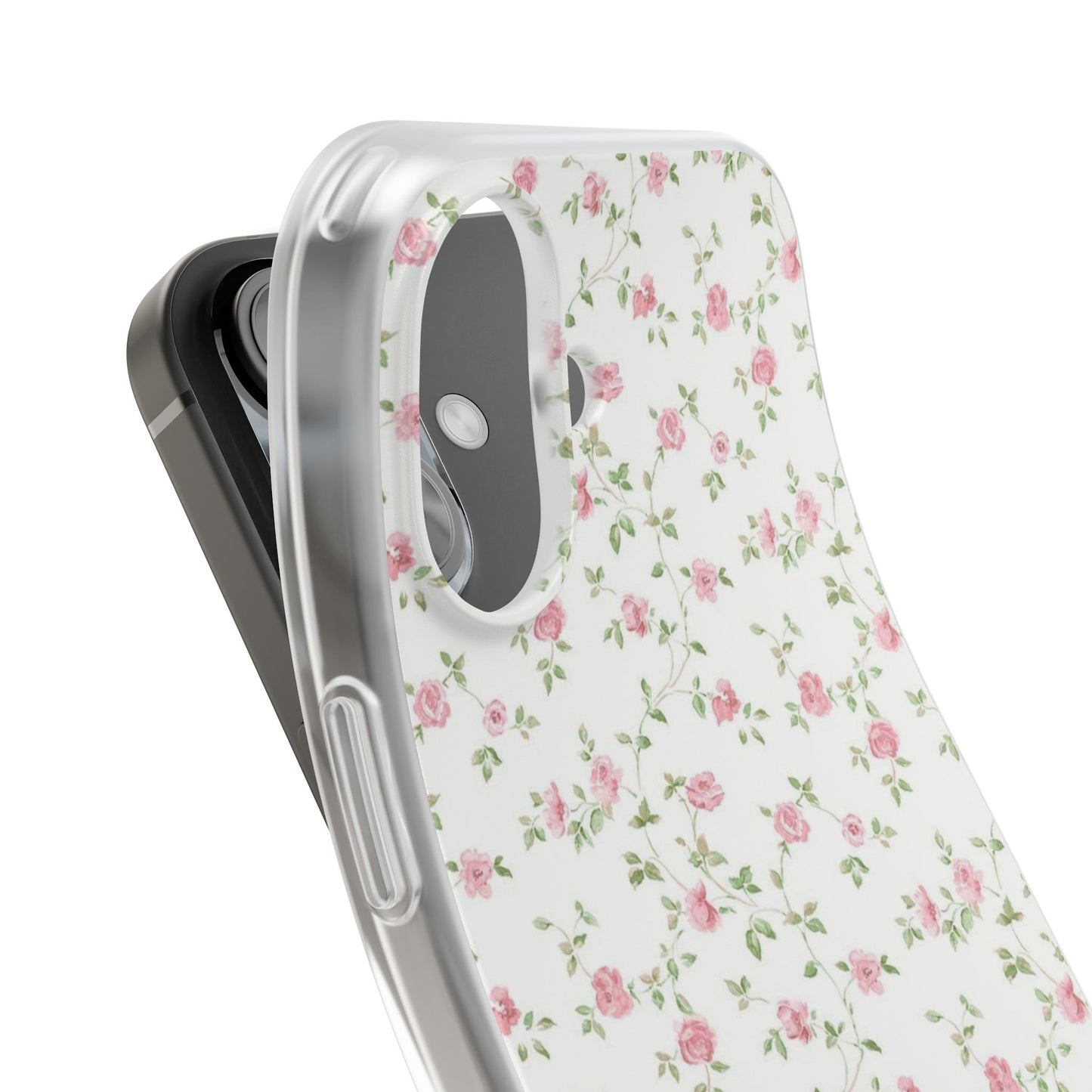 spring pink floral flexi phone case