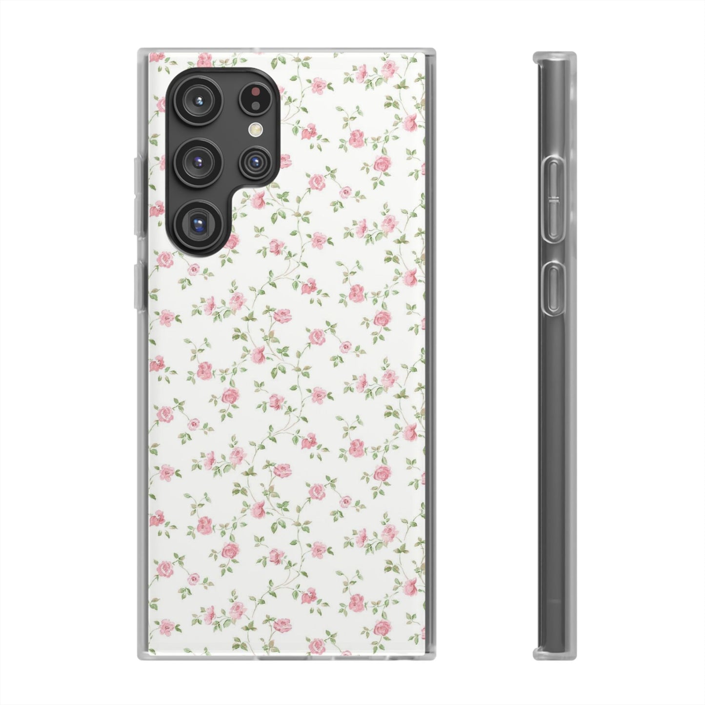 spring pink floral flexi phone case