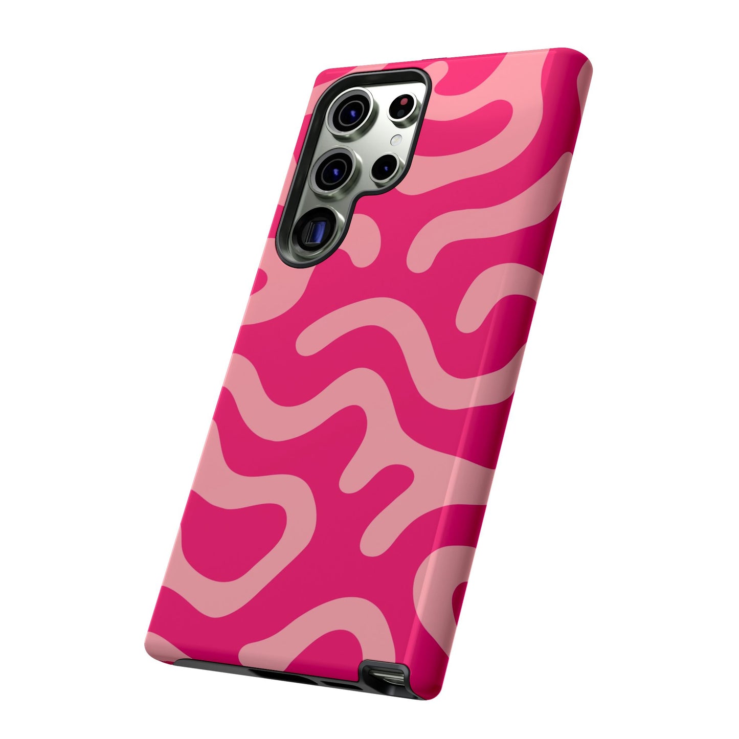 pink squiggle tough phone case