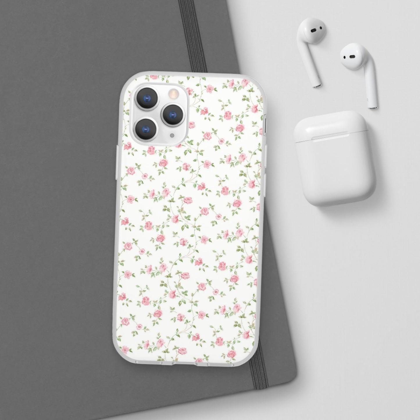 spring pink floral flexi phone case