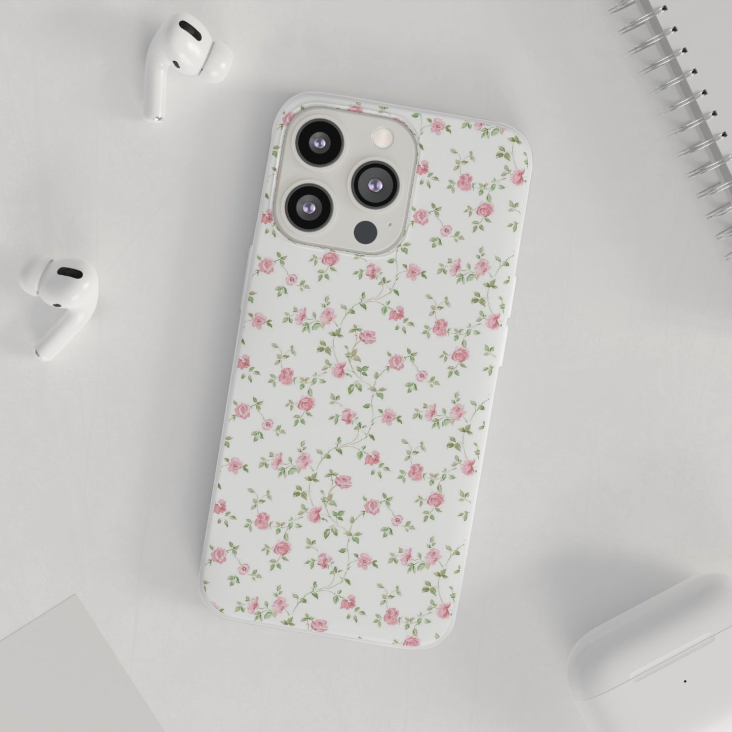 spring pink floral flexi phone case