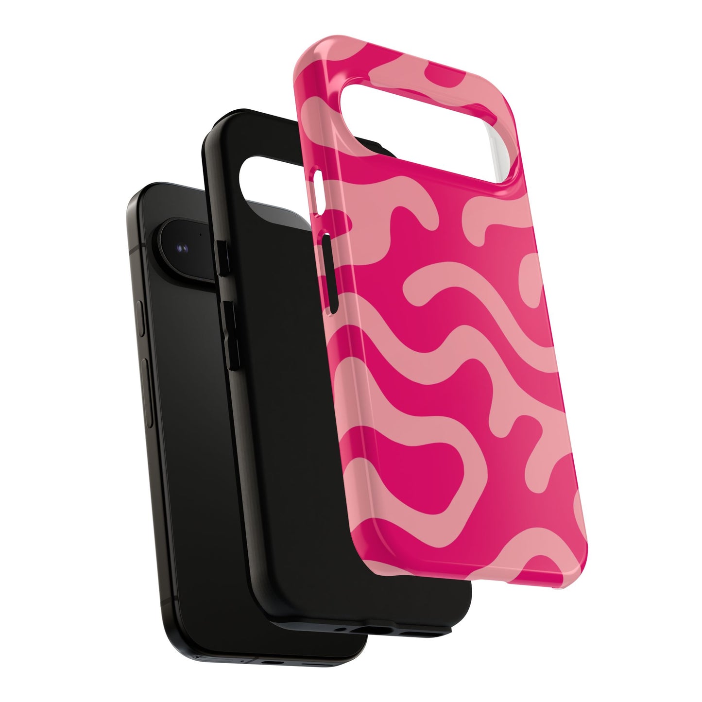 pink squiggle tough phone case