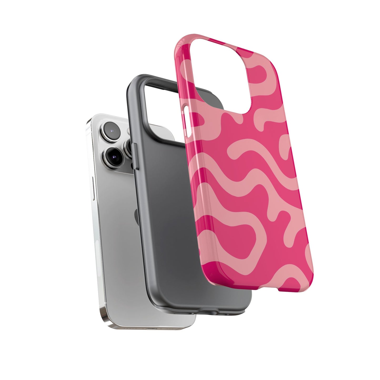 pink squiggle tough phone case