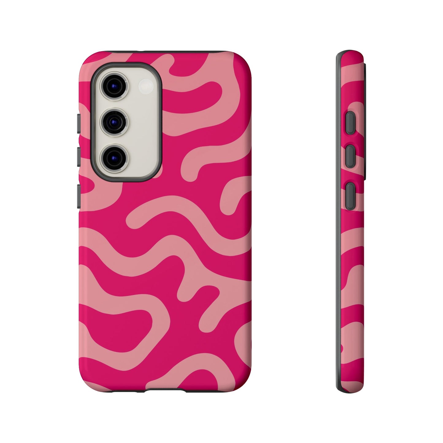 pink squiggle tough phone case