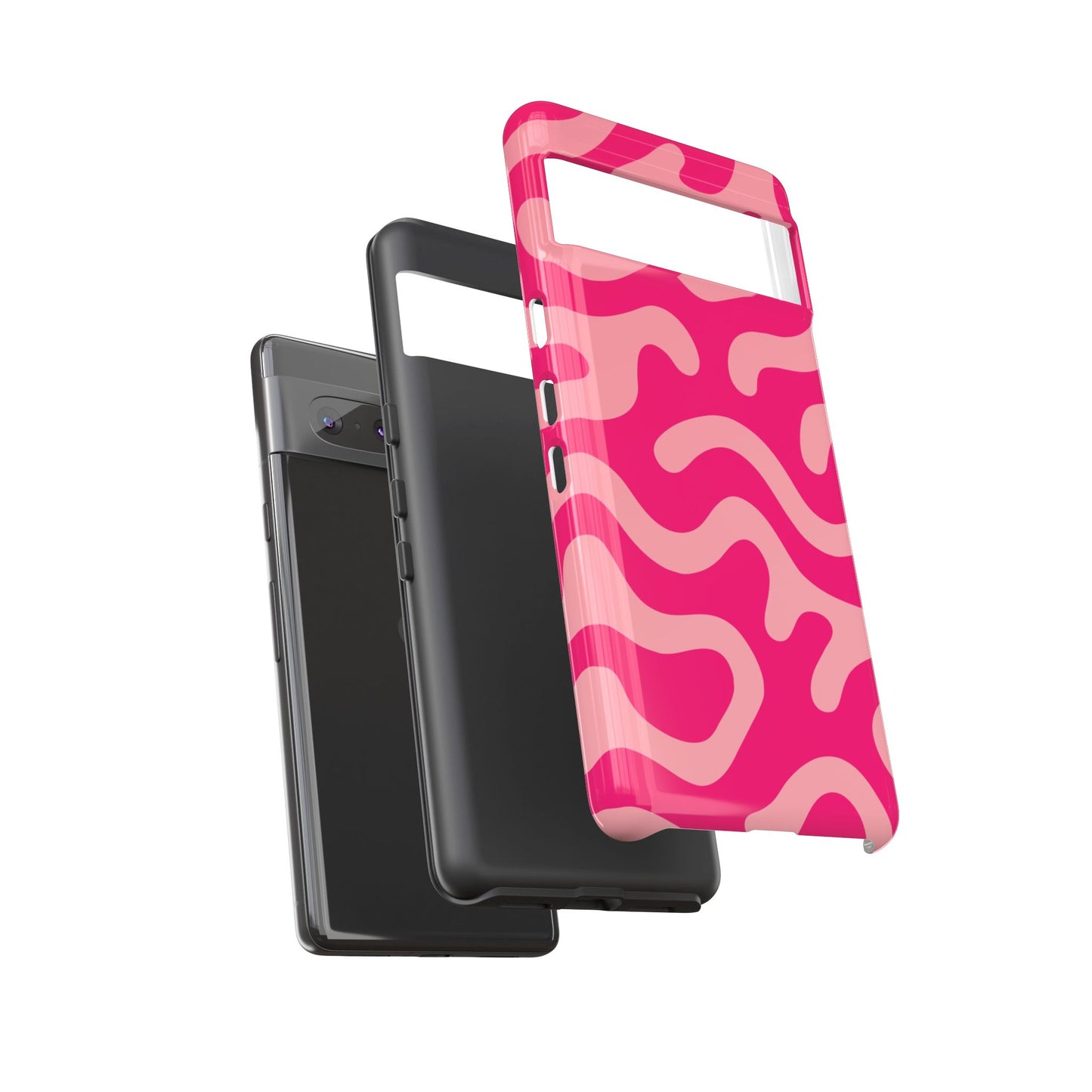 pink squiggle tough phone case