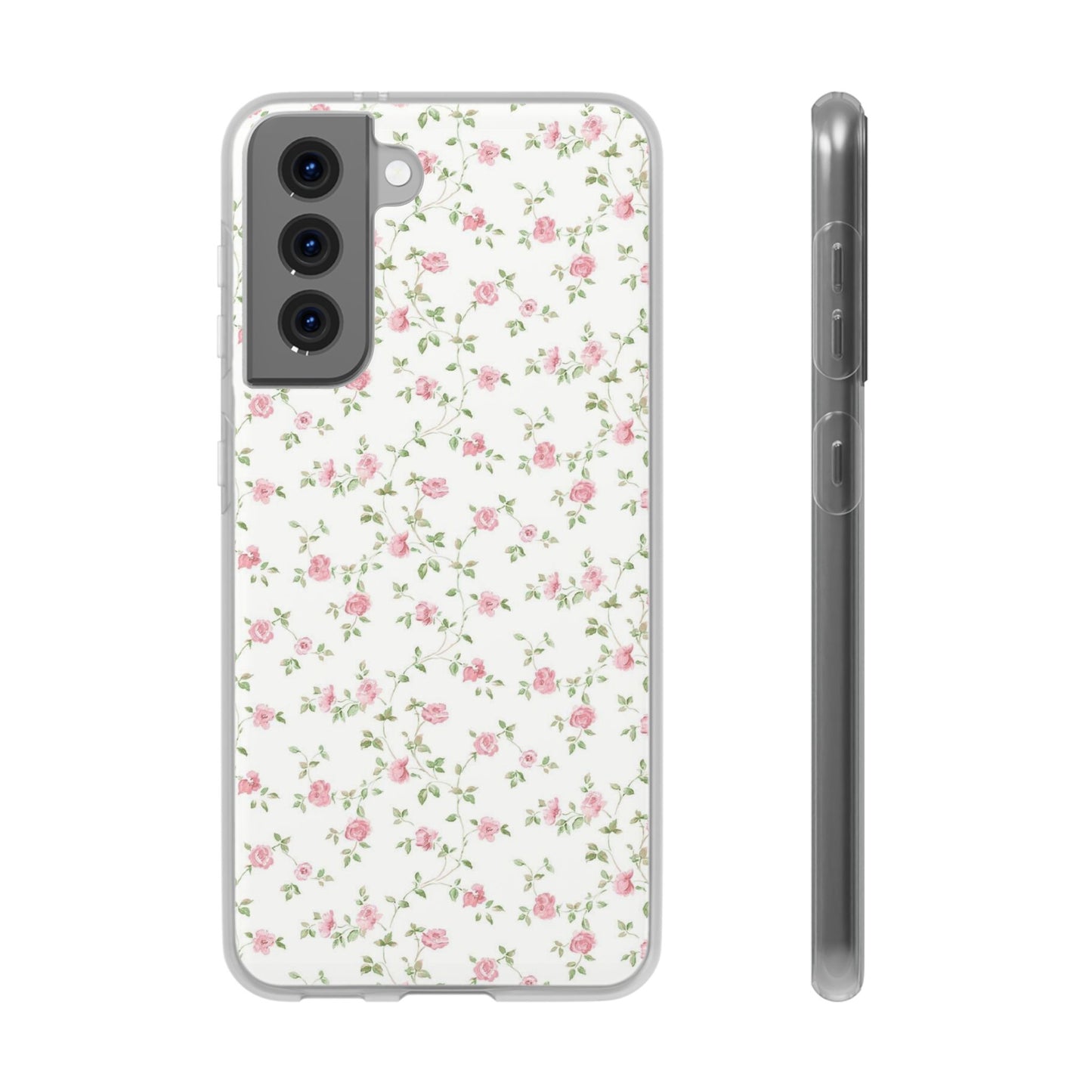 spring pink floral flexi phone case