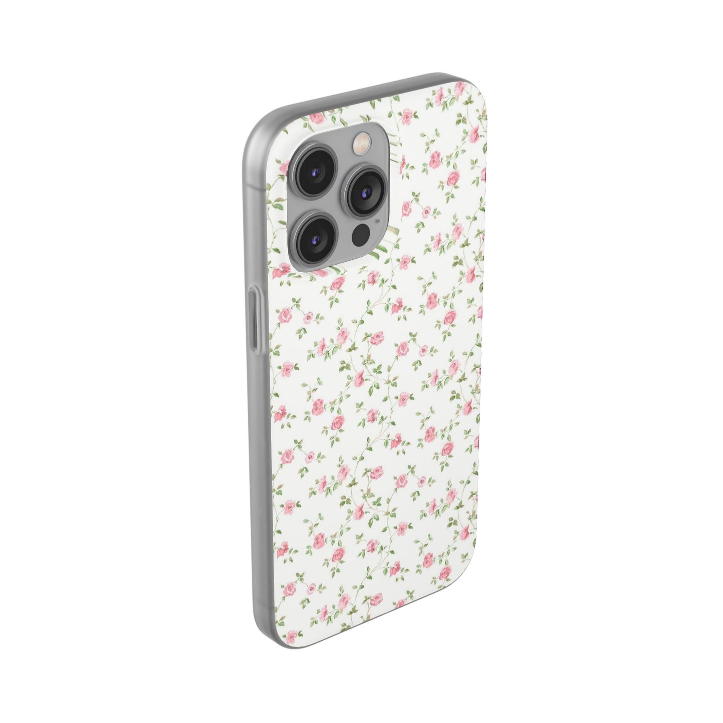 spring pink floral flexi phone case