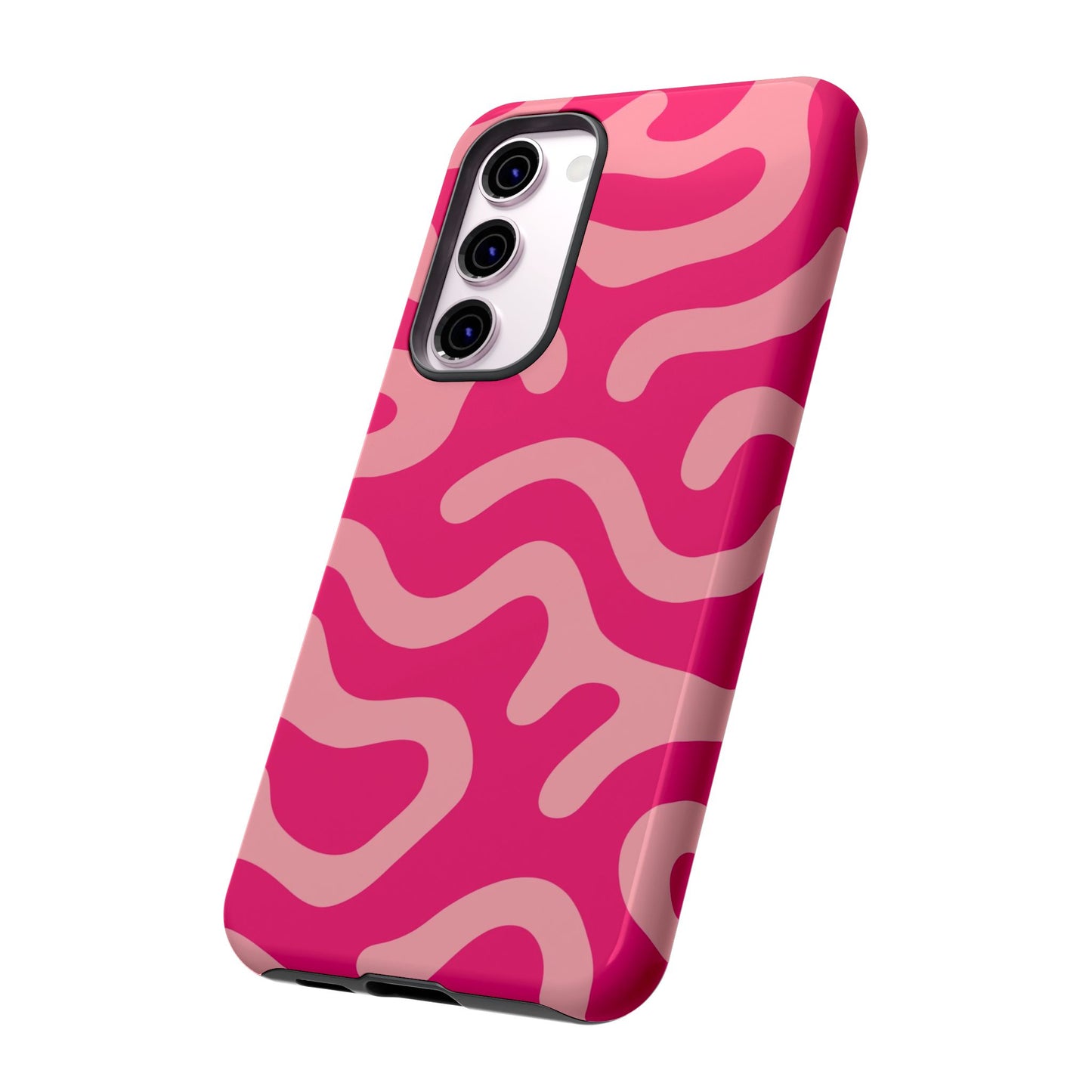 pink squiggle tough phone case