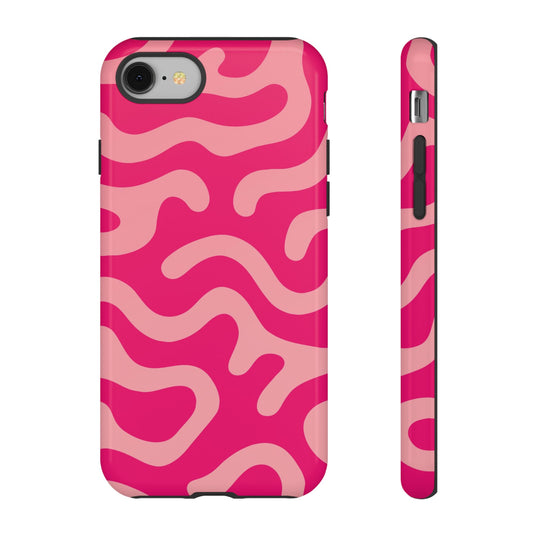 pink squiggle tough phone case