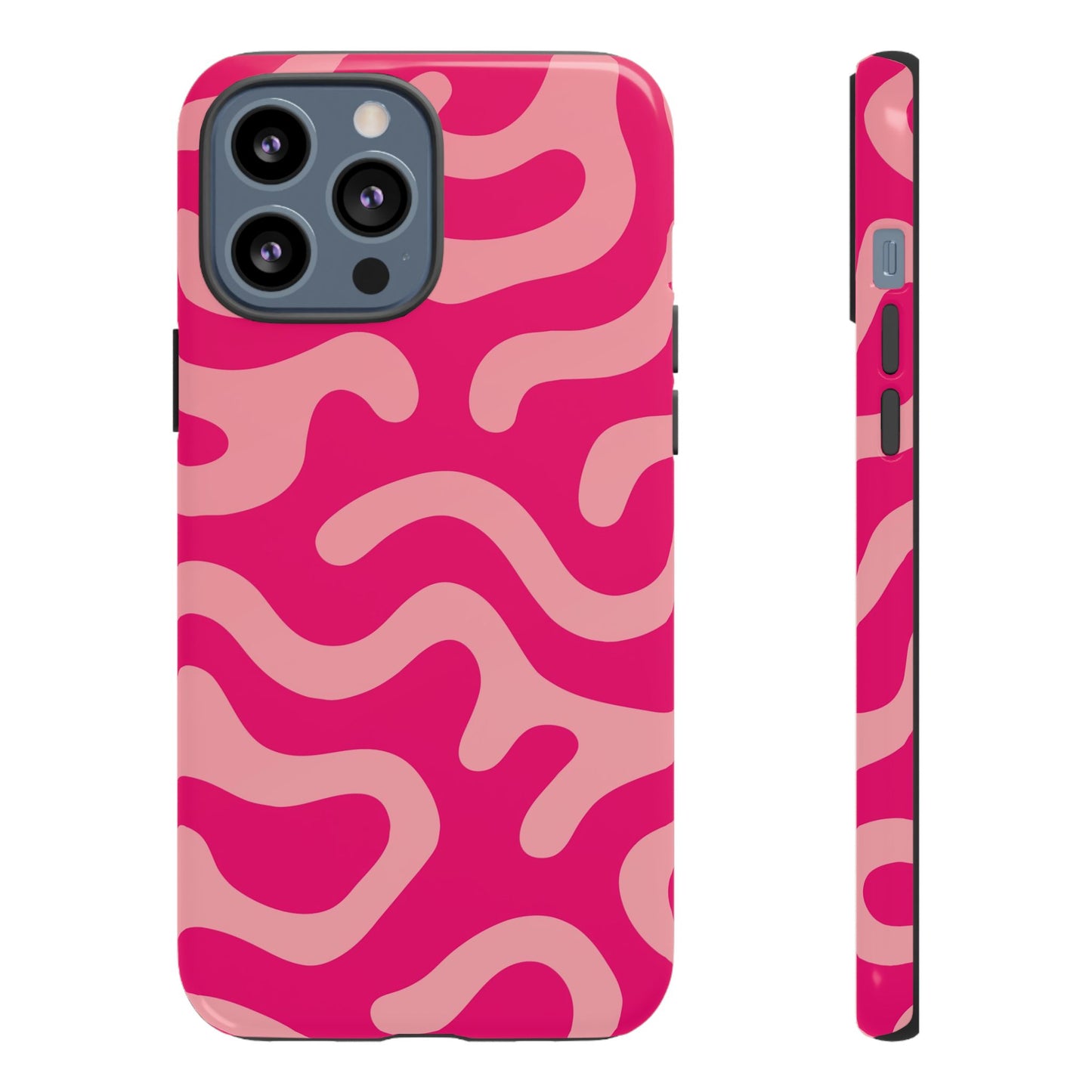 pink squiggle tough phone case