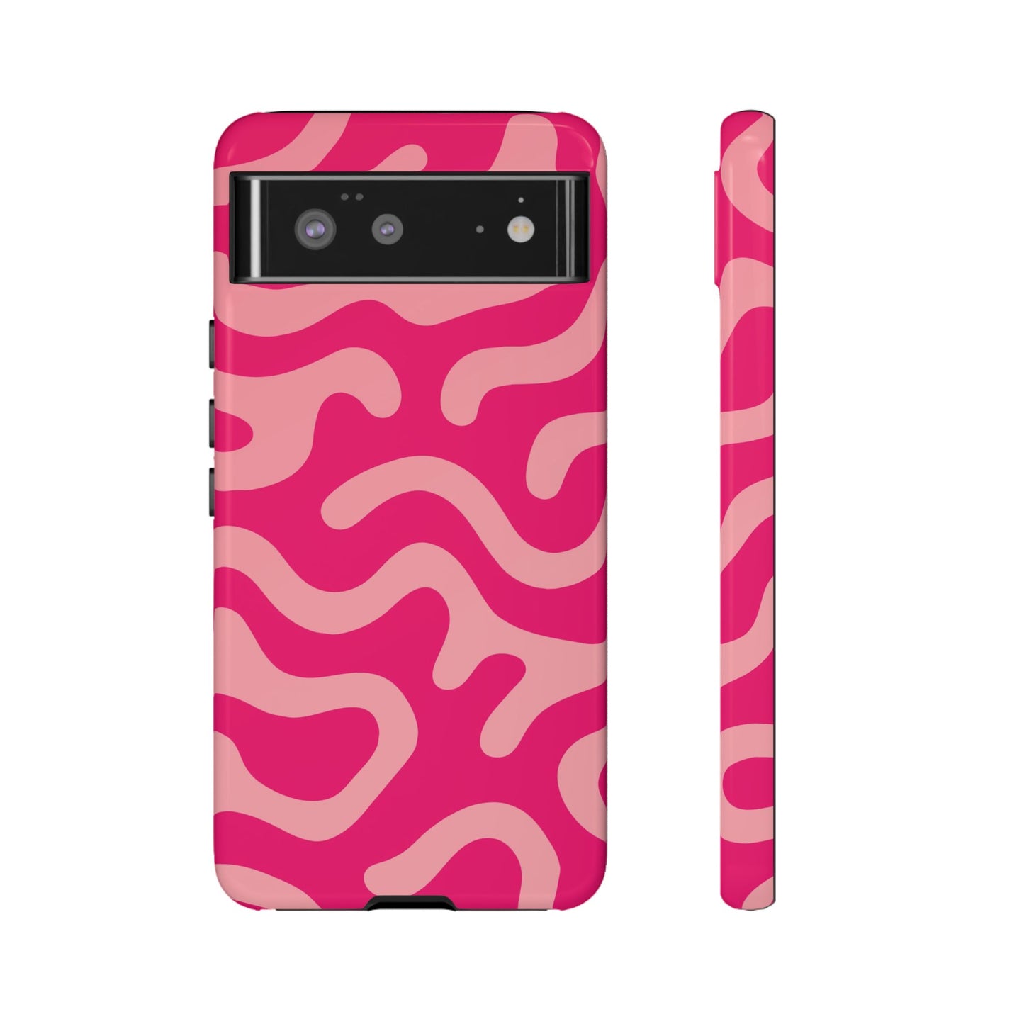 pink squiggle tough phone case