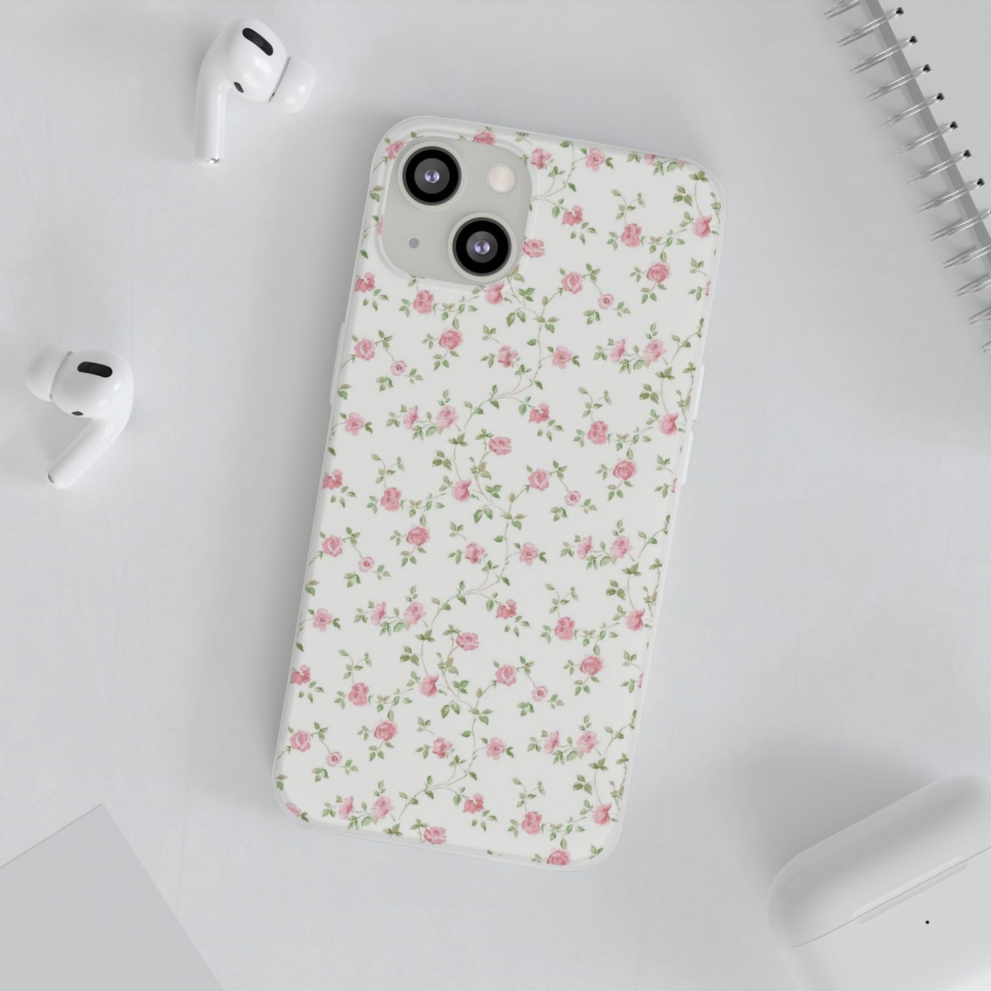 spring pink floral flexi phone case
