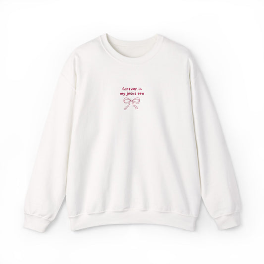 forever in my jesus era oversized embroidered sweatshirt