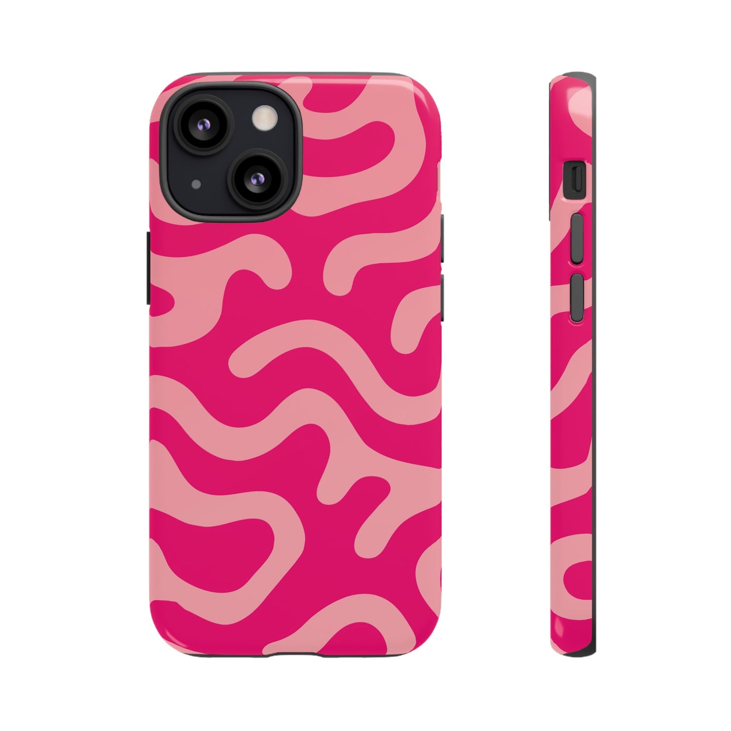 pink squiggle tough phone case